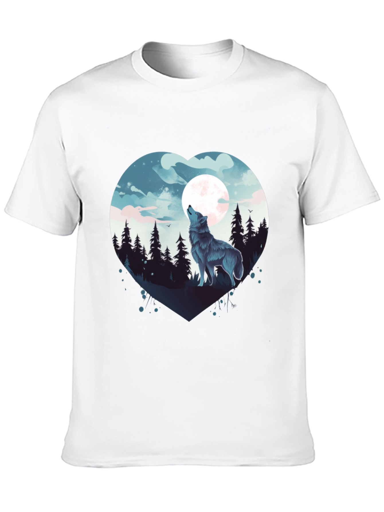 Wolf Moon Heart Graphic Tee - Black