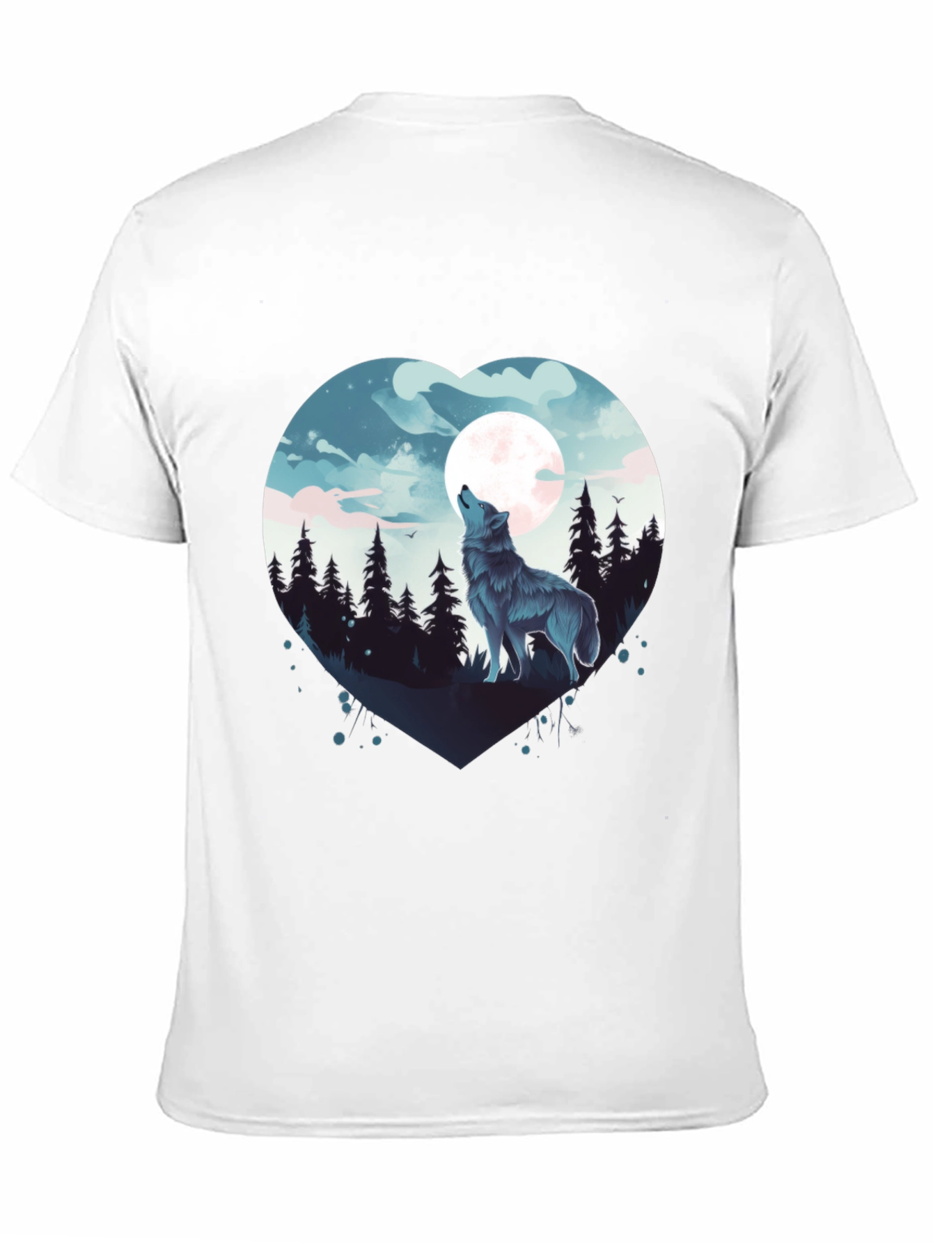 Wolf Moon Heart Graphic Tee - Black