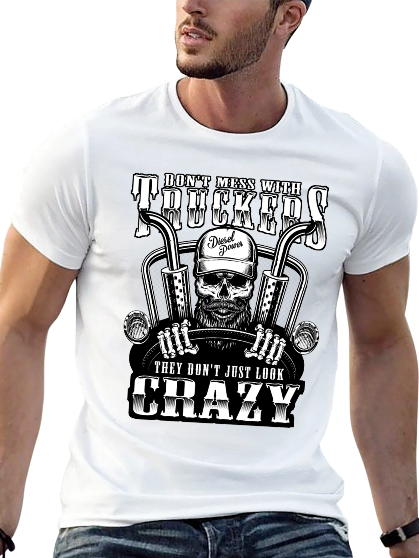 Dont Mess With Truckers Skeleton T-Shirt
