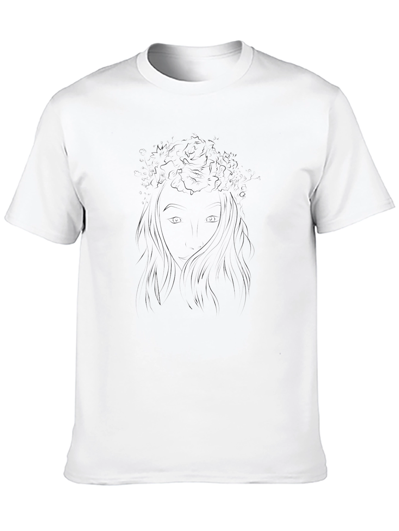 Floral Girl Graphic Tee - Black