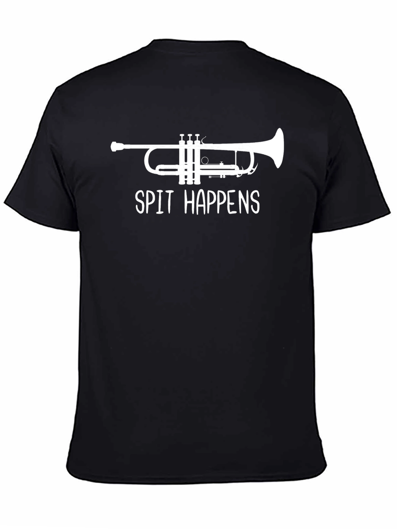 Spit Happens Trumpet Black T-Shirt