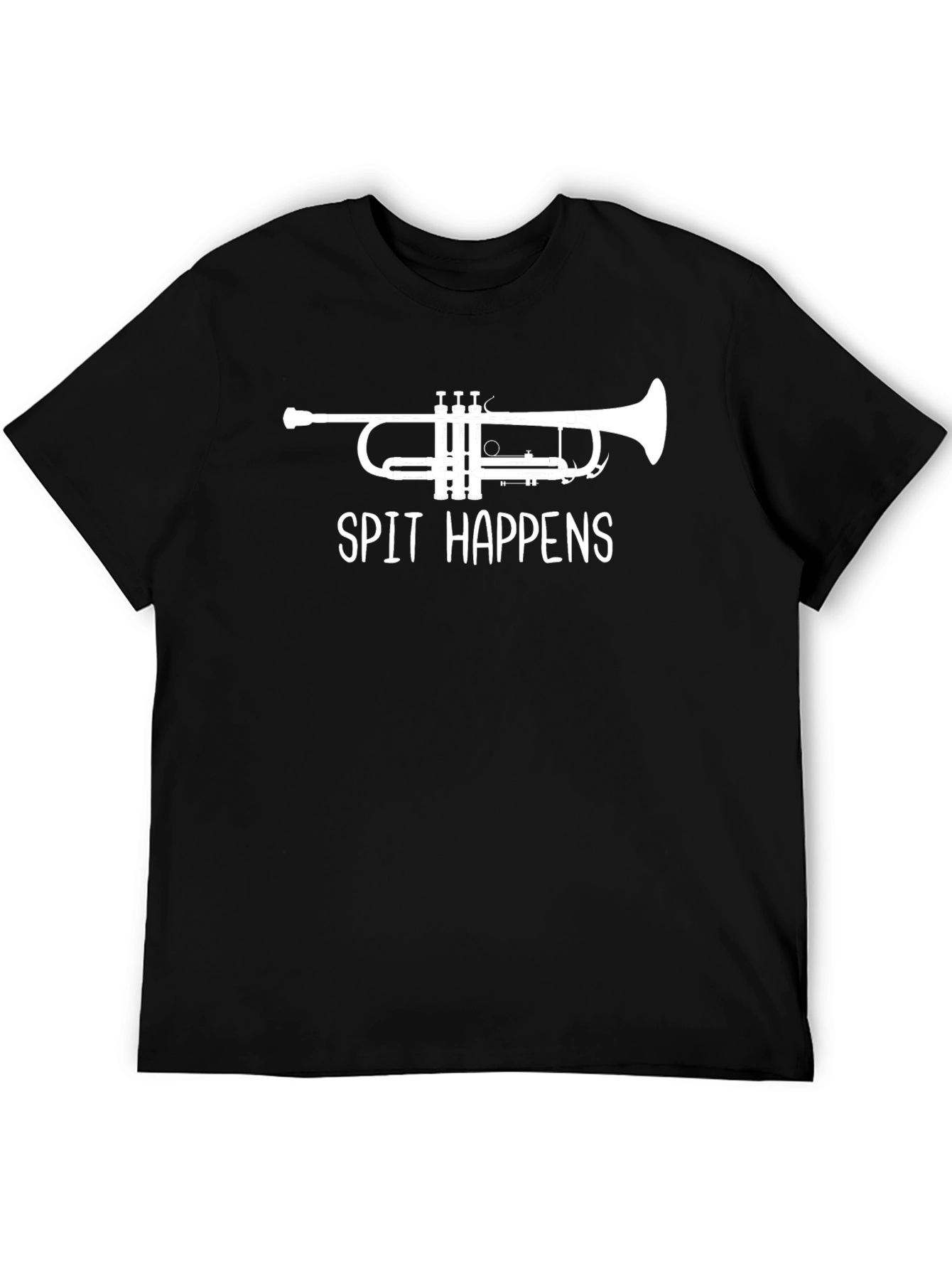 Spit Happens Trumpet Black T-Shirt