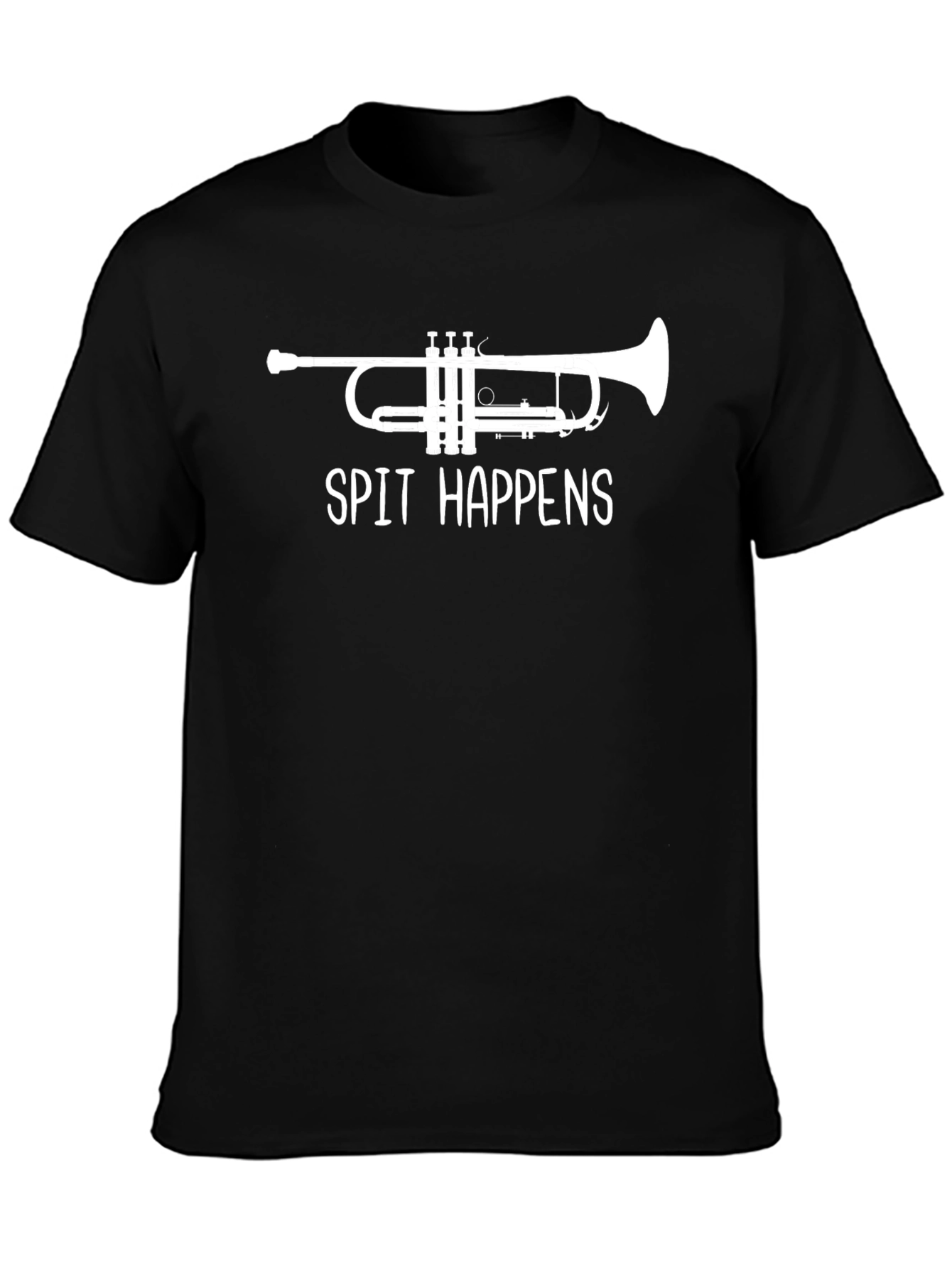 Spit Happens Trumpet Black T-Shirt