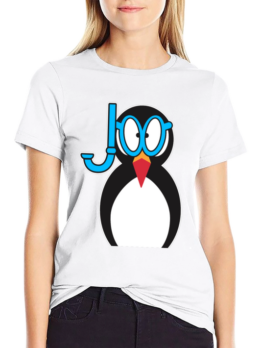 Snorkeling Penguin Graphic T-Shirt - Black