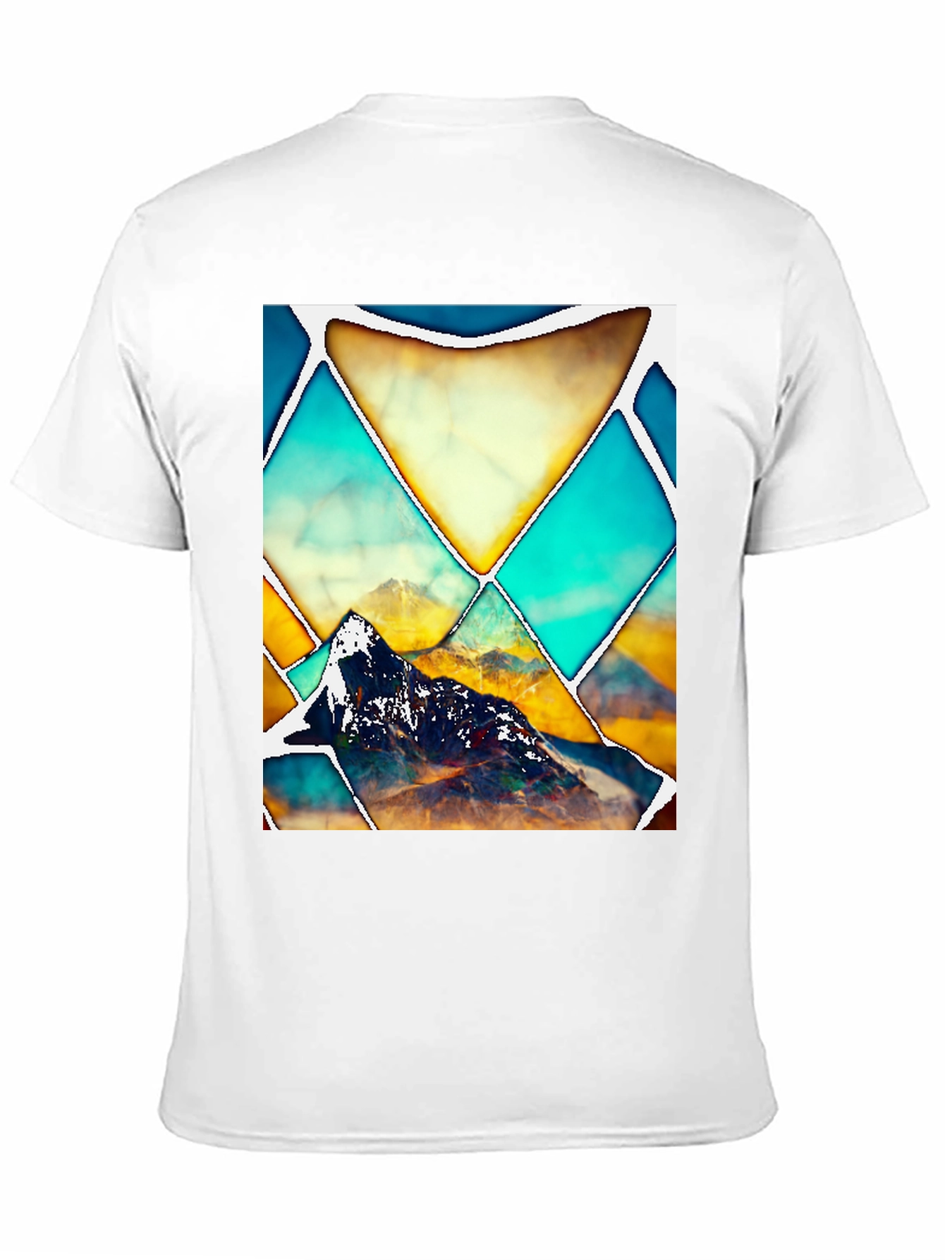 Geometric Mountain Graphic Tee - Stylish Unisex T-Shirt