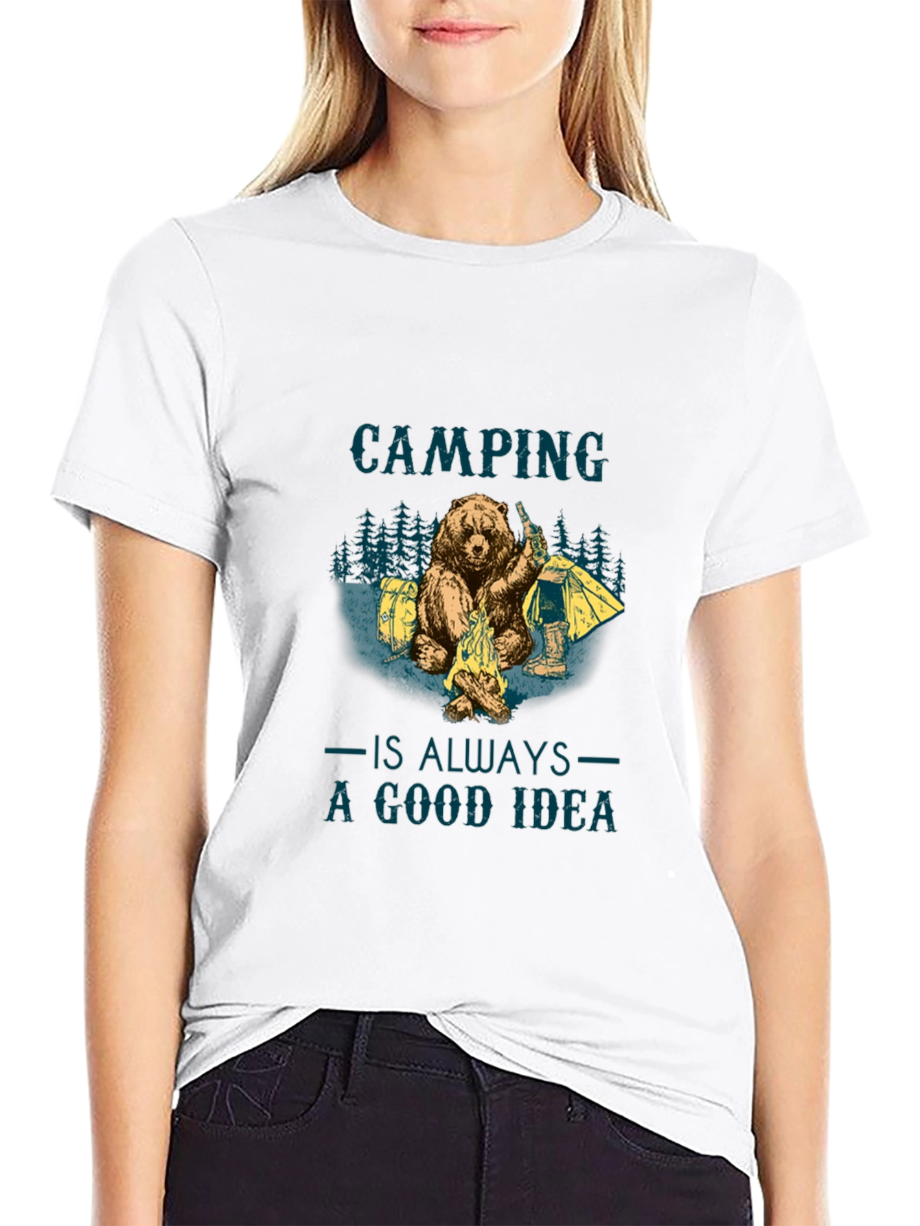 Camping Bear Graphic Tee - Adventure Ready