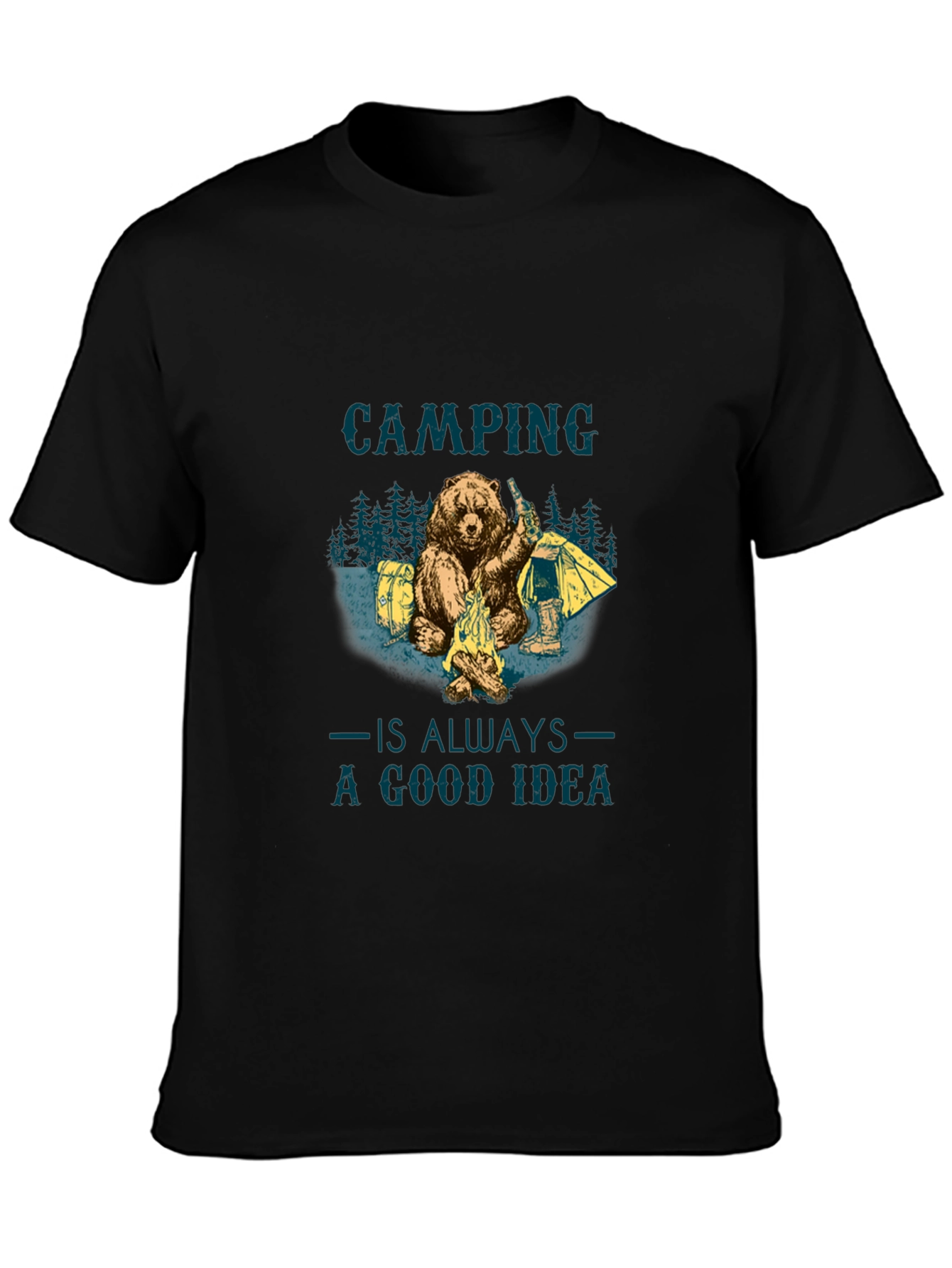 Camping Bear Graphic Tee - Adventure Ready