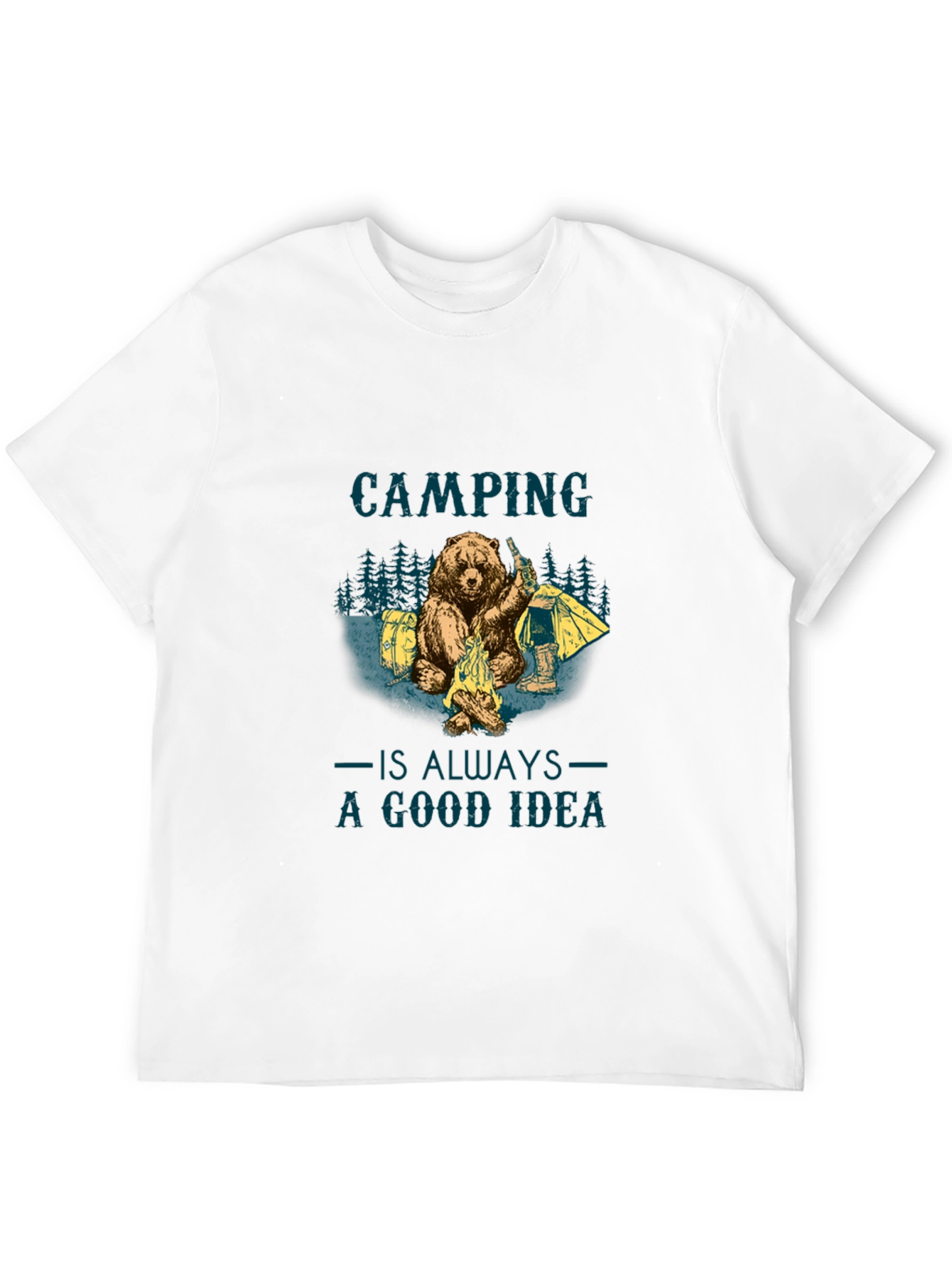 Camping Bear Graphic Tee - Adventure Ready