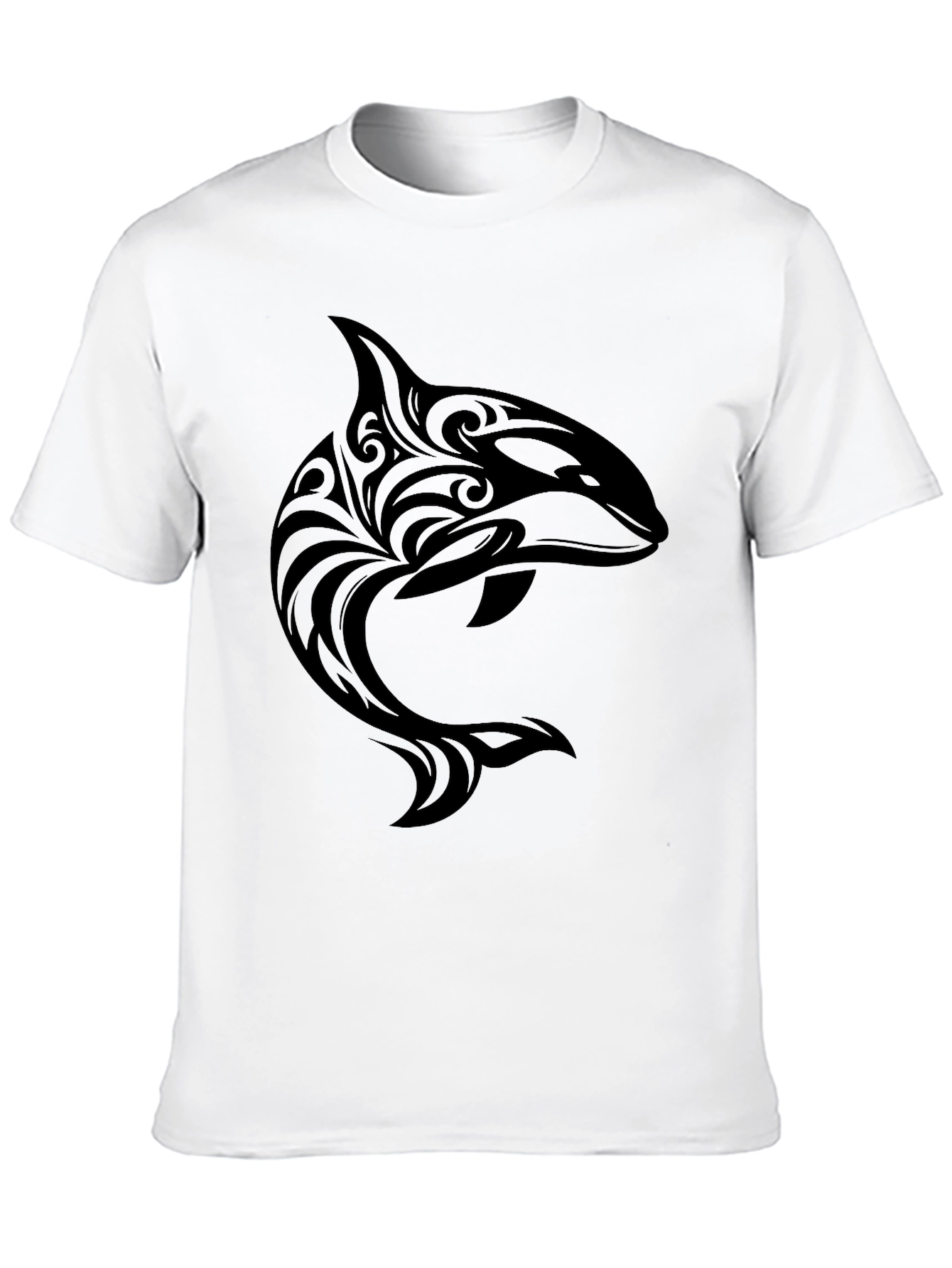 Tribal Orca Graphic Black T-Shirt