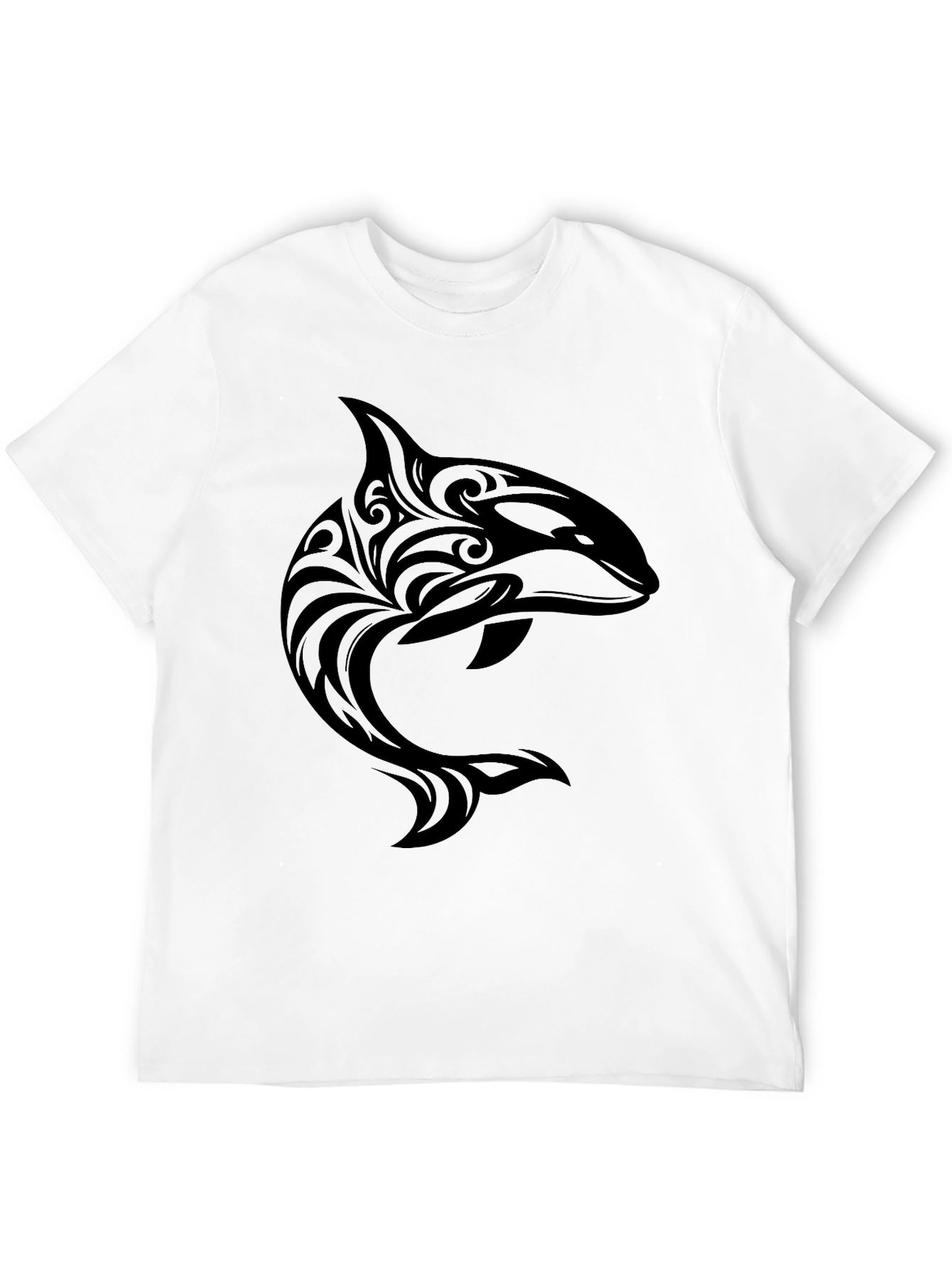 Tribal Orca Graphic Black T-Shirt
