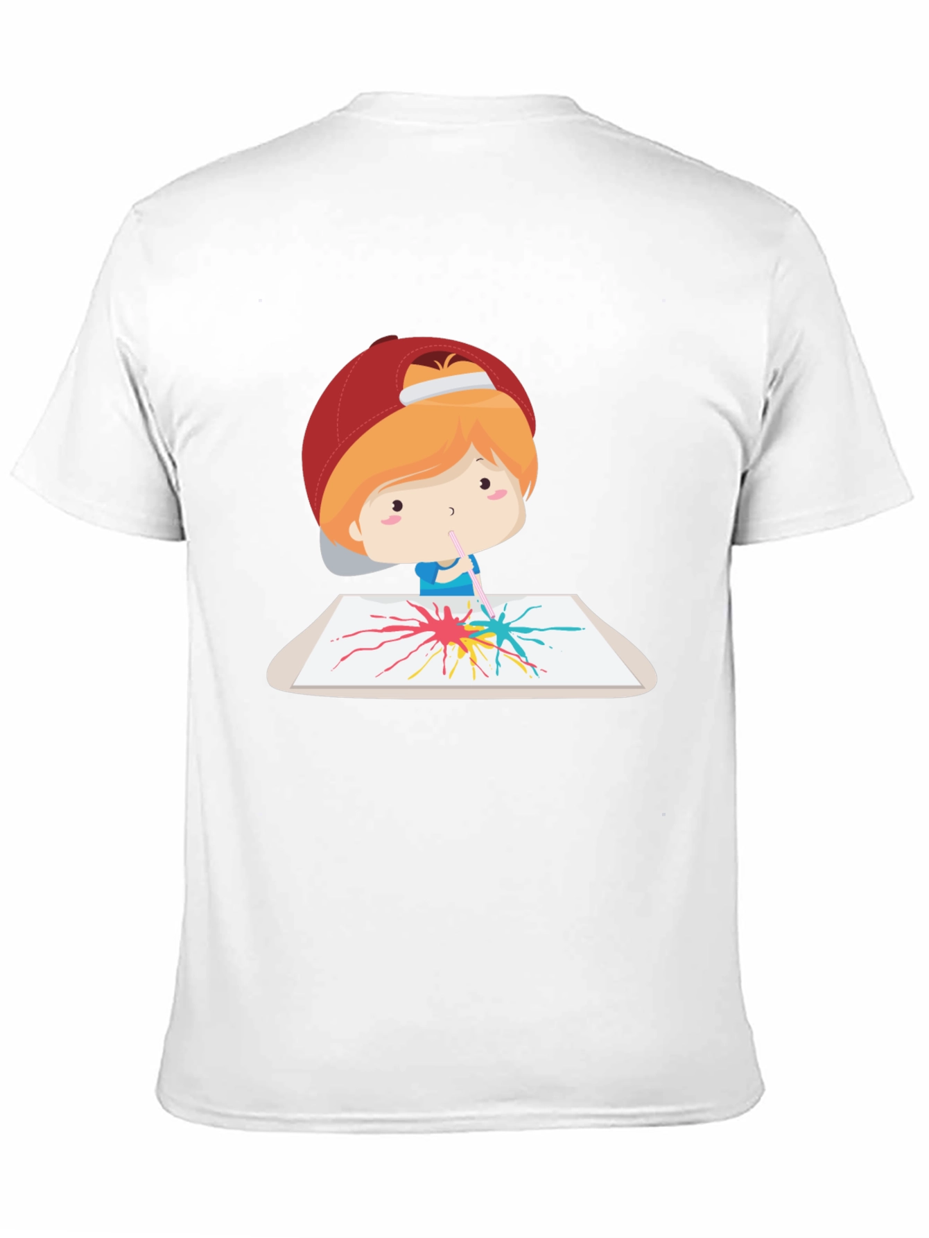 Artistic Kid Graphic Tee - Black Cotton Casual T-Shirt