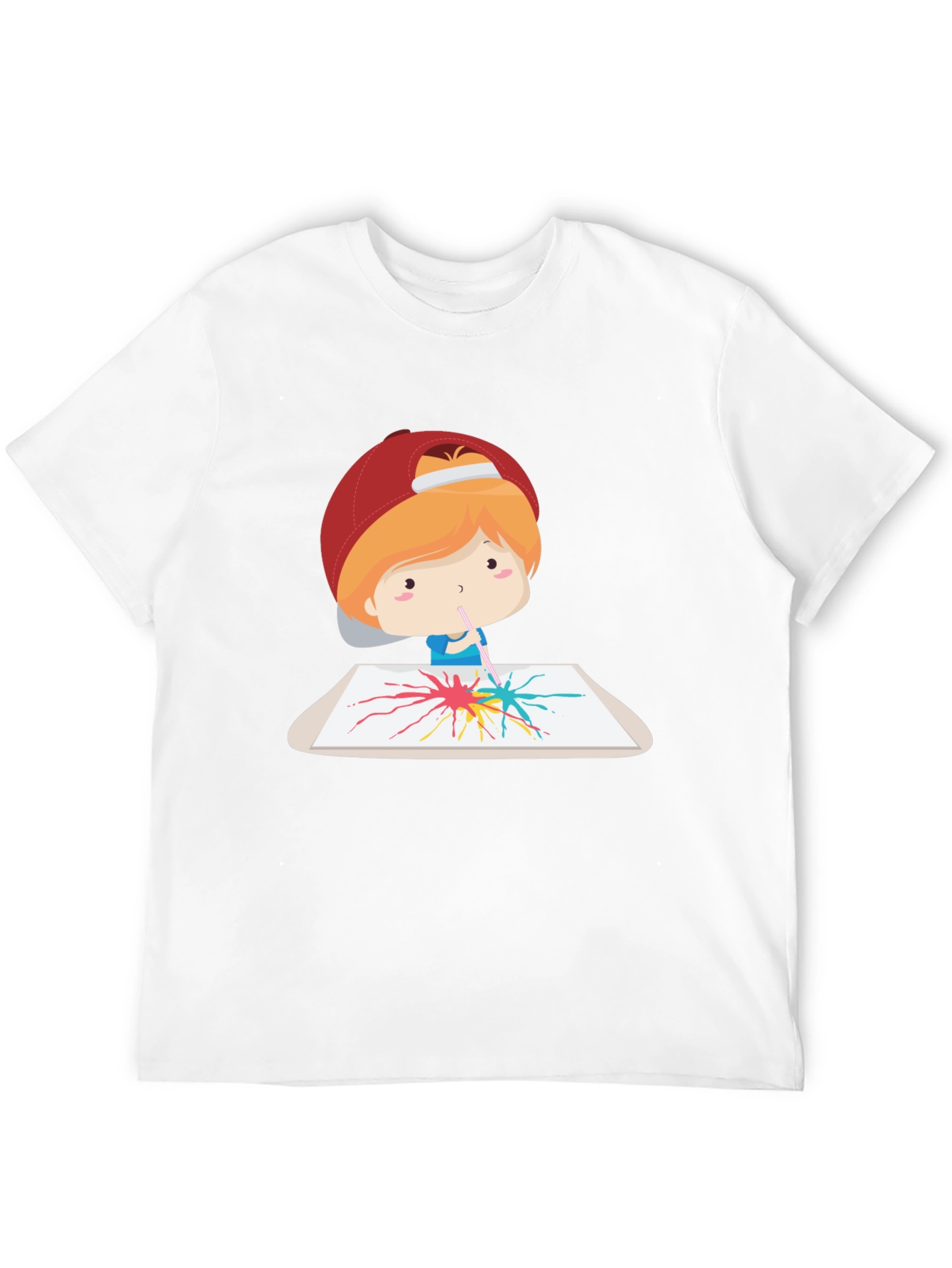 Artistic Kid Graphic Tee - Black Cotton Casual T-Shirt
