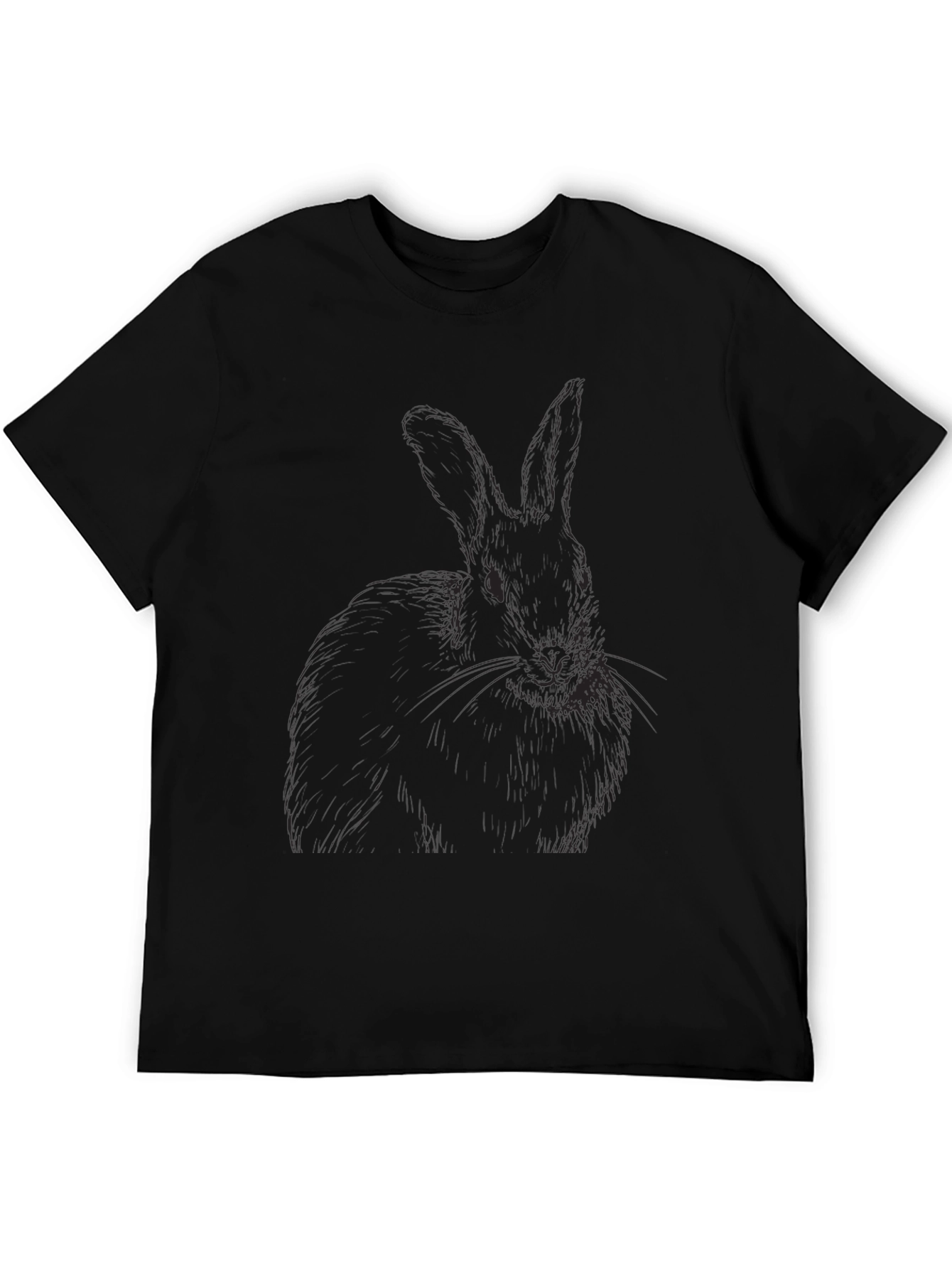Mens Black Rabbit Graphic T-Shirt