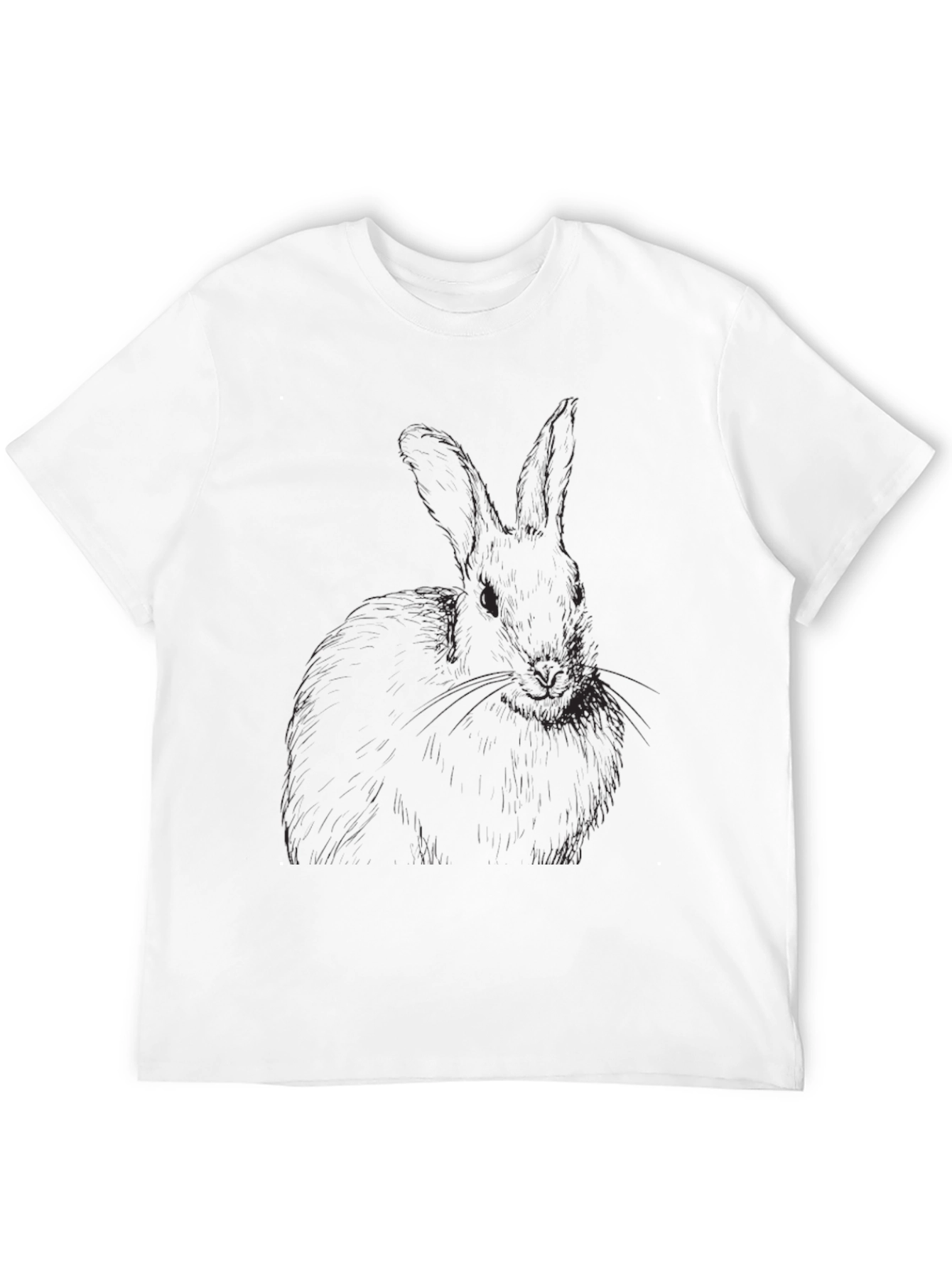 Mens Black Rabbit Graphic T-Shirt