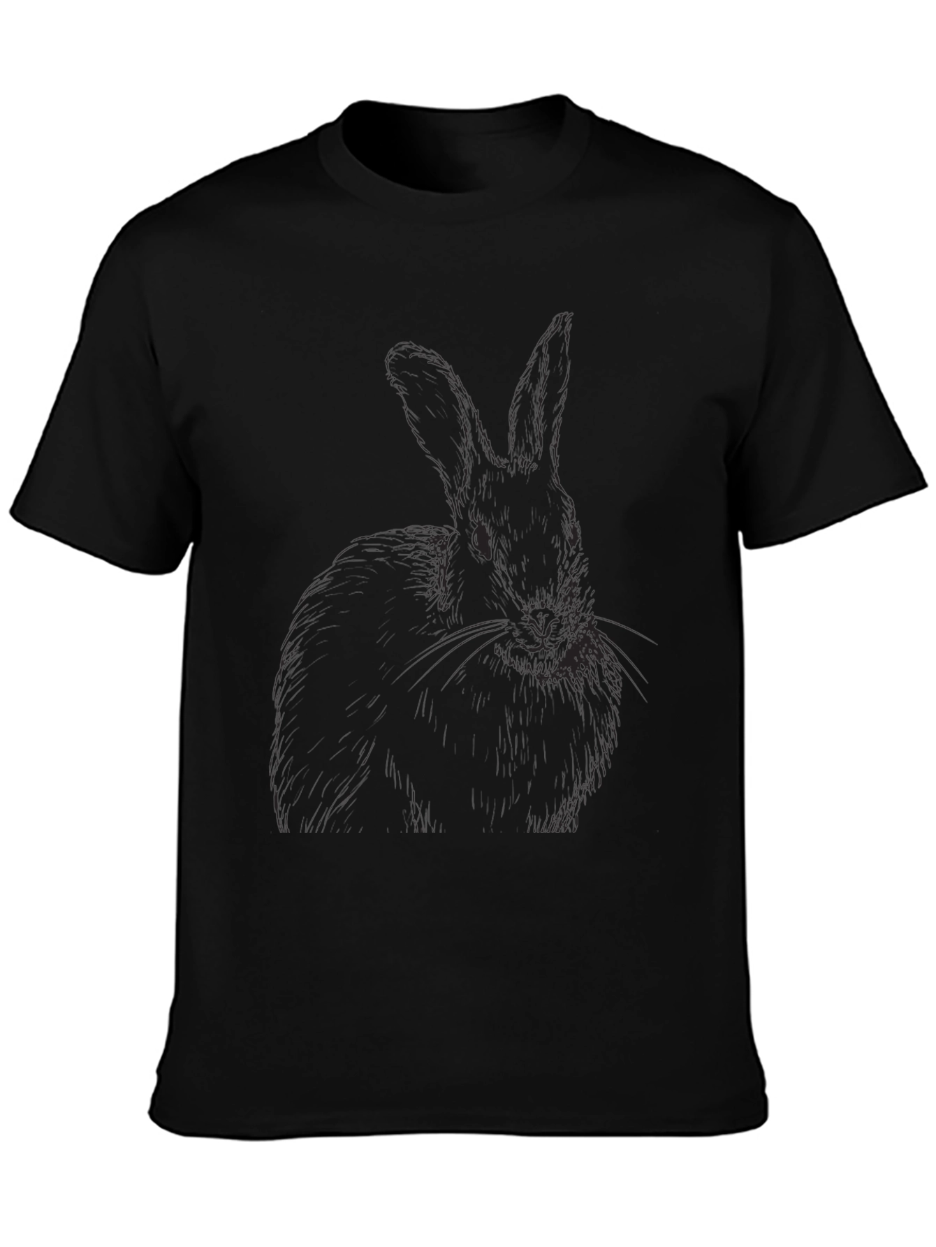 Mens Black Rabbit Graphic T-Shirt