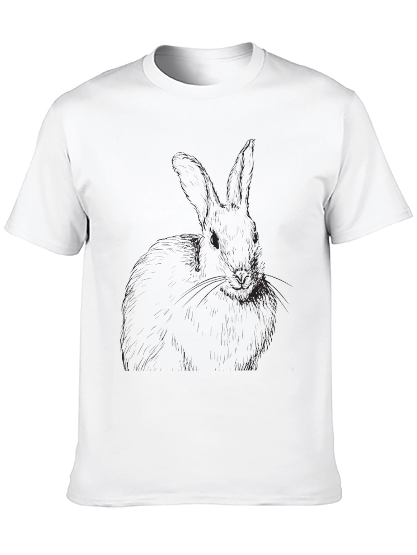 Mens Black Rabbit Graphic T-Shirt