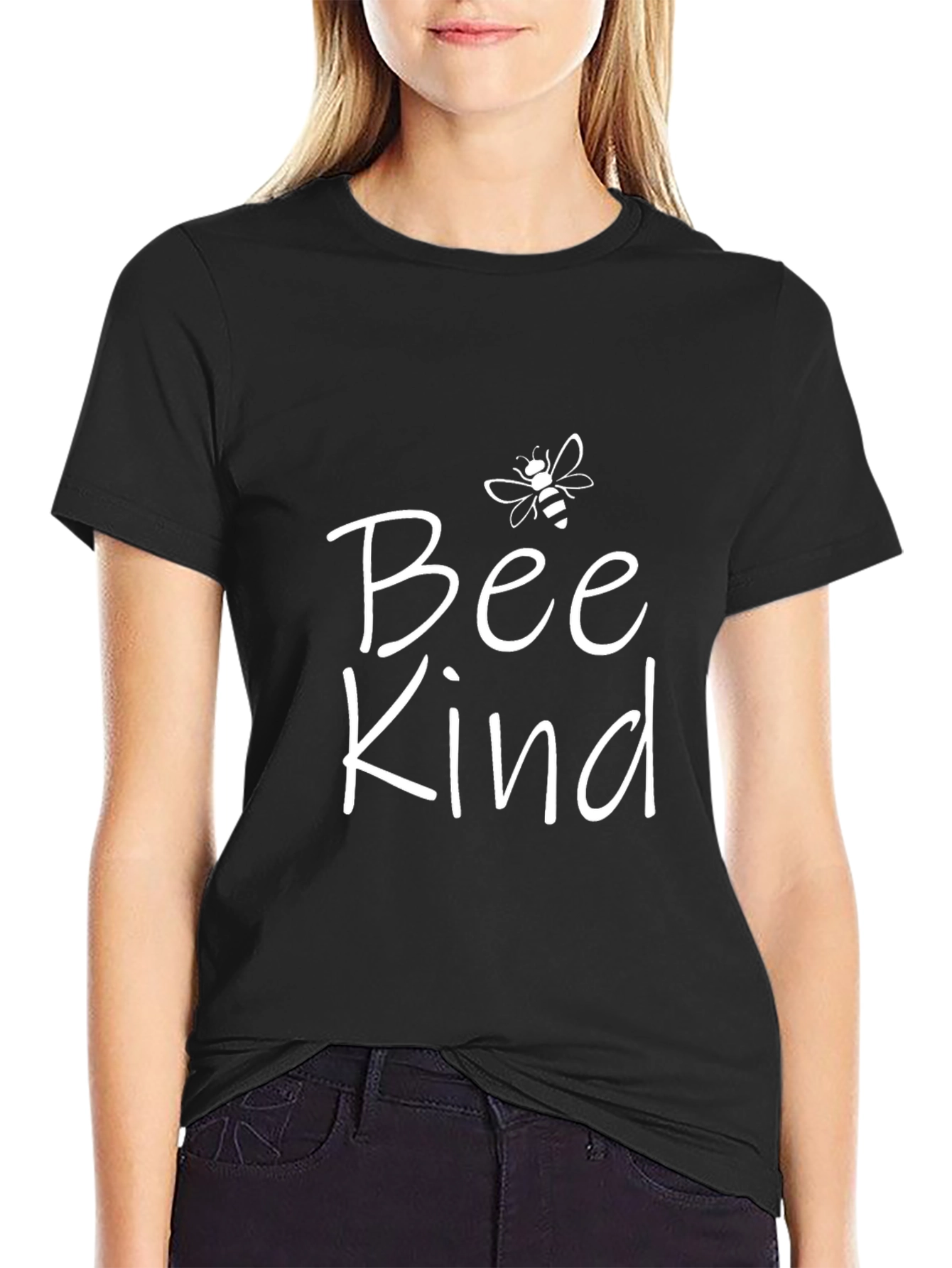 Bee Kind T-Shirt - Black Stylish Positive Message