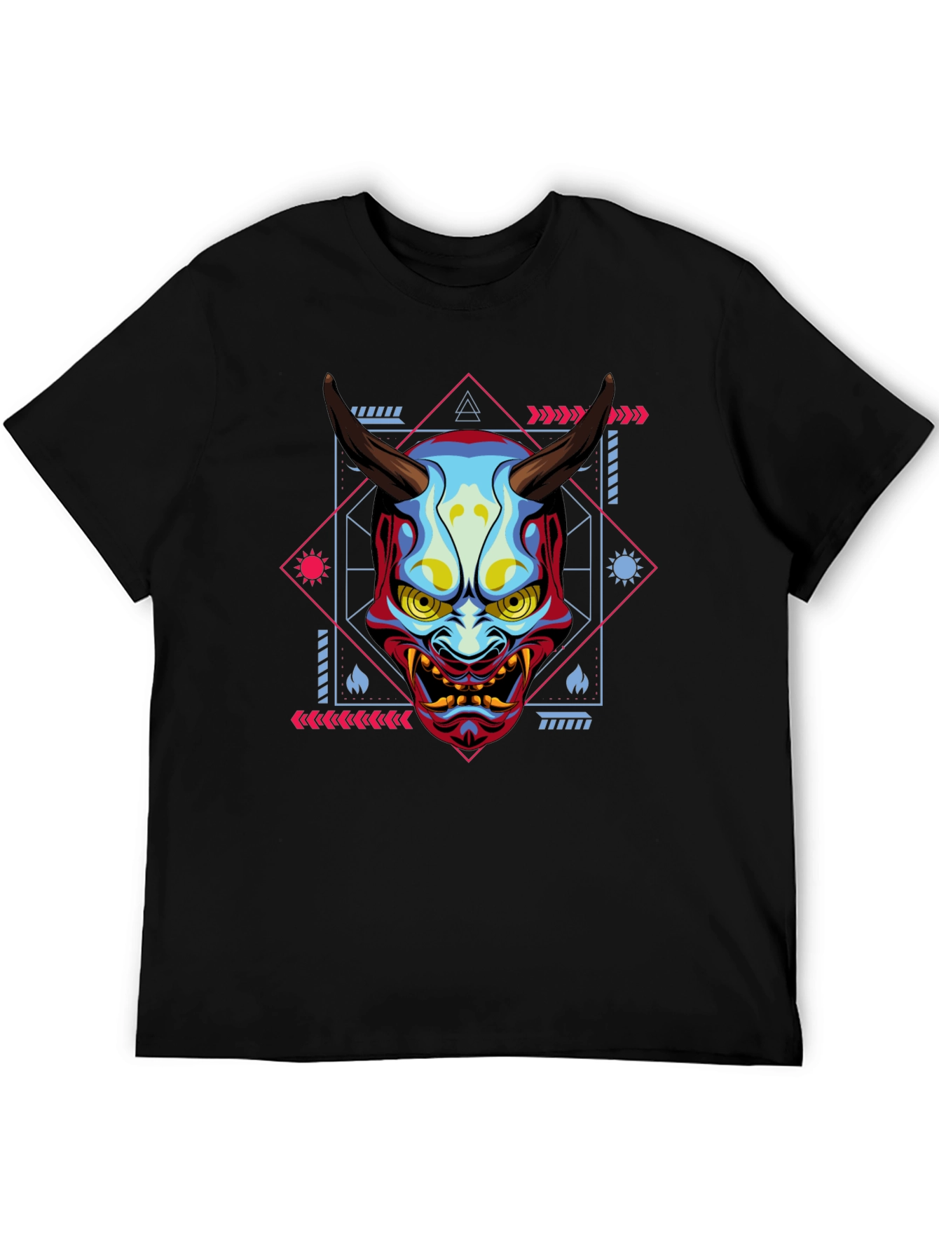 Japanese Oni Mask Graphic T-Shirt