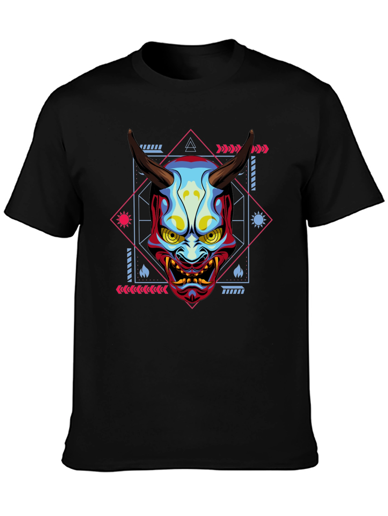 Japanese Oni Mask Graphic T-Shirt