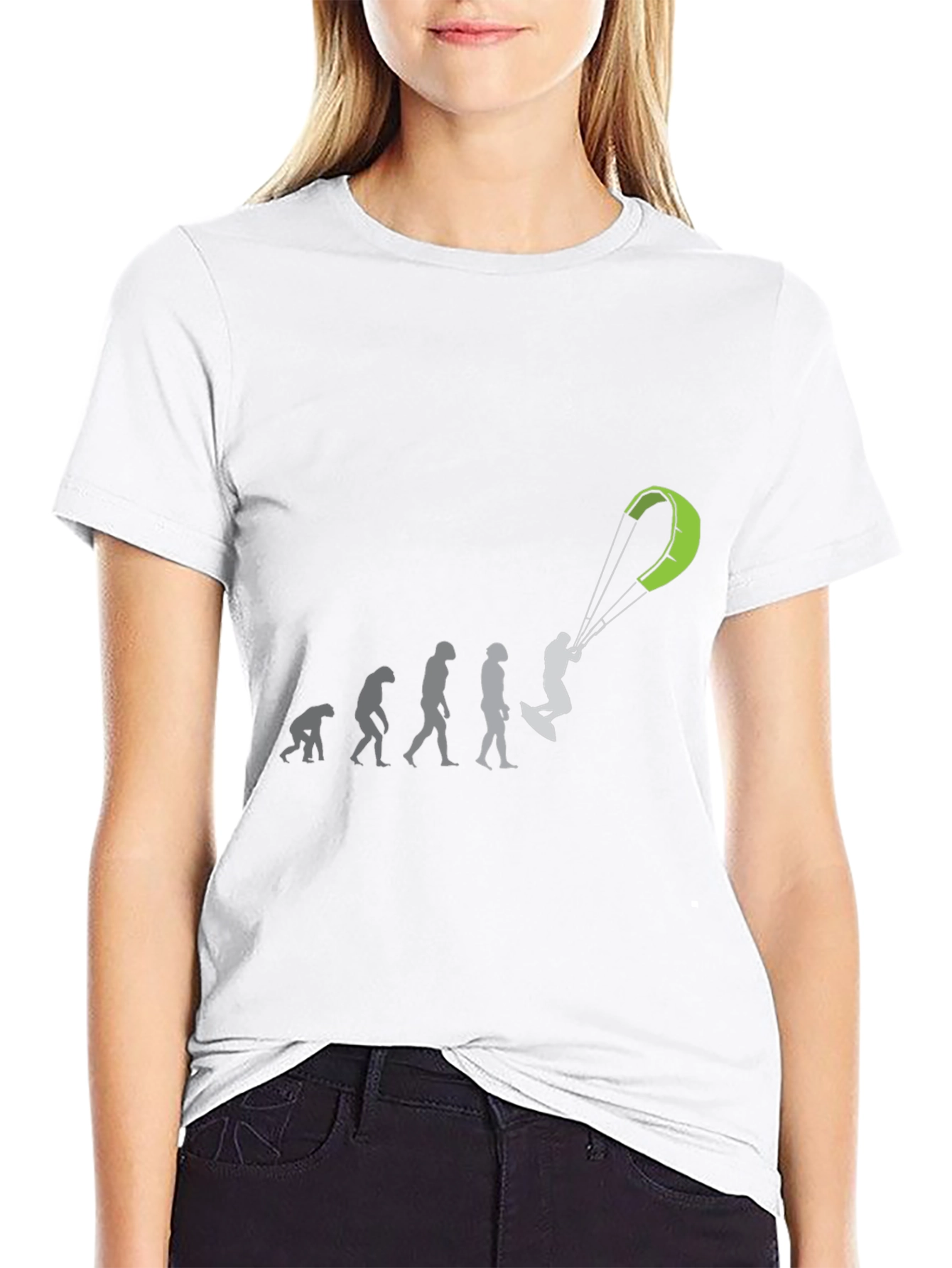 Evolution of Kitesurfing Black T-Shirt