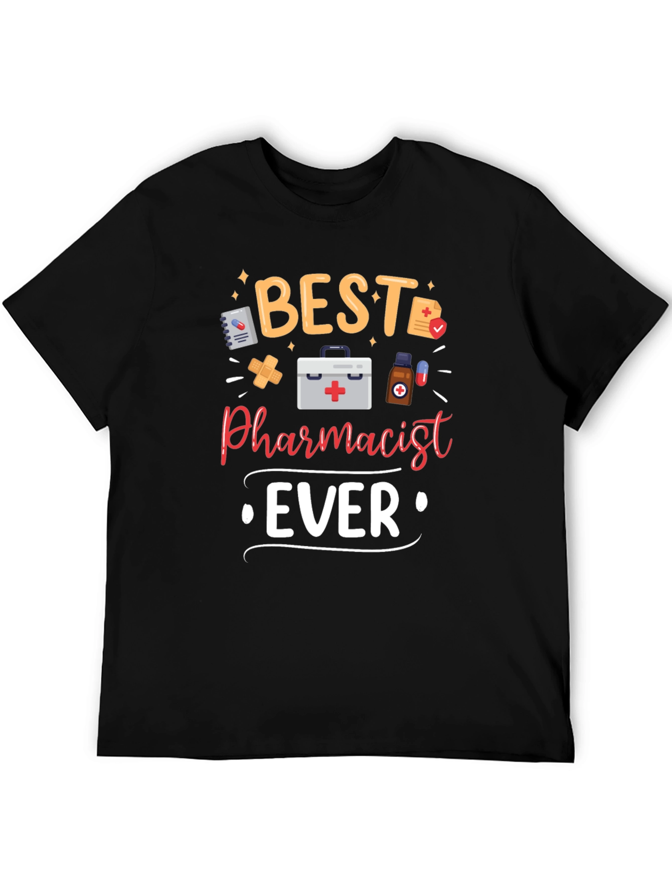 Best Pharmacist Ever Graphic Tee - Black
