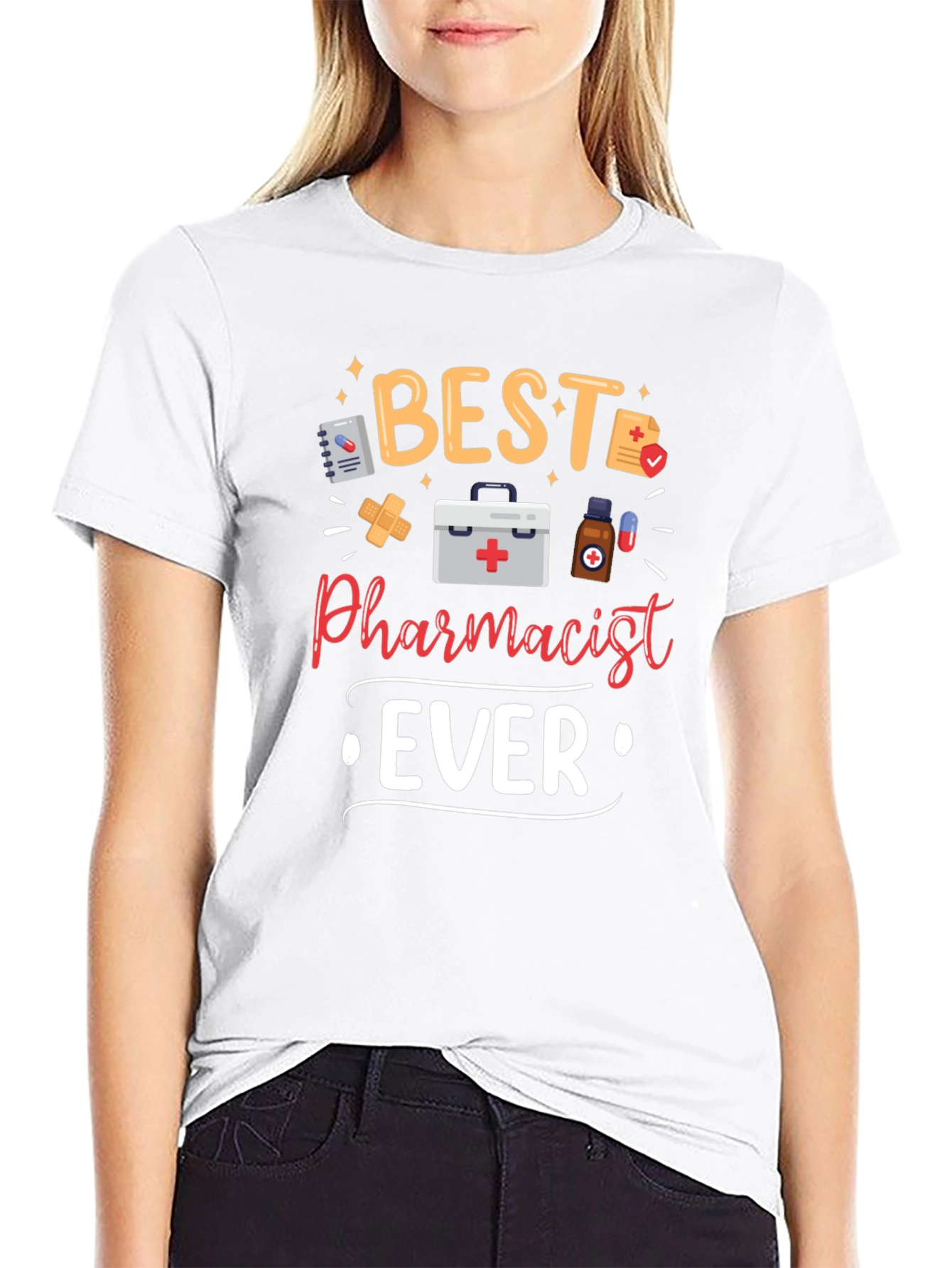 Best Pharmacist Ever Graphic Tee - Black
