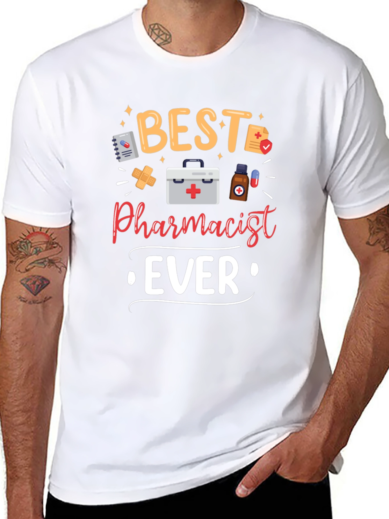 Best Pharmacist Ever Graphic Tee - Black