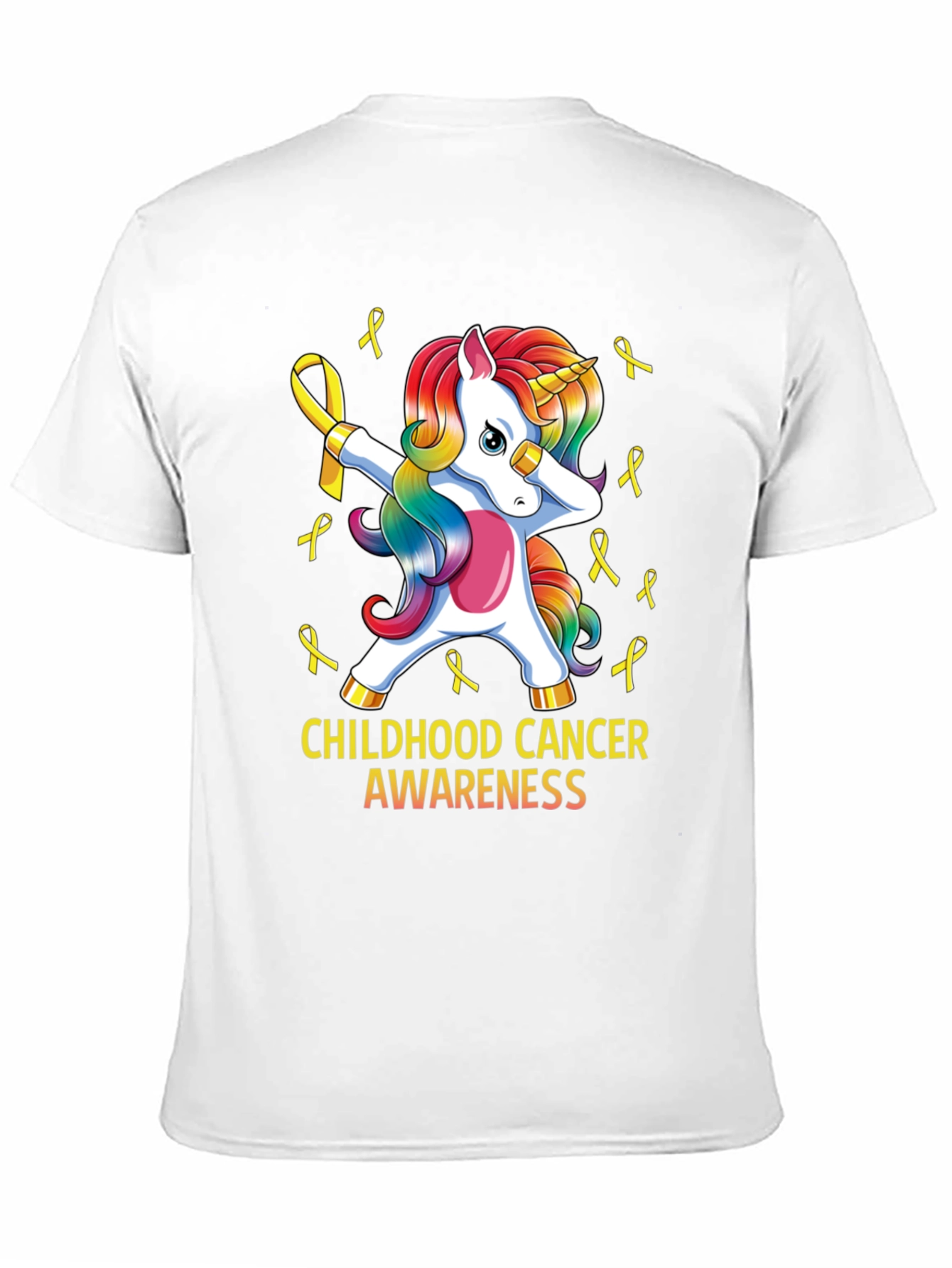 Childhood Cancer Awareness Unicorn Ribbon T-Shirt