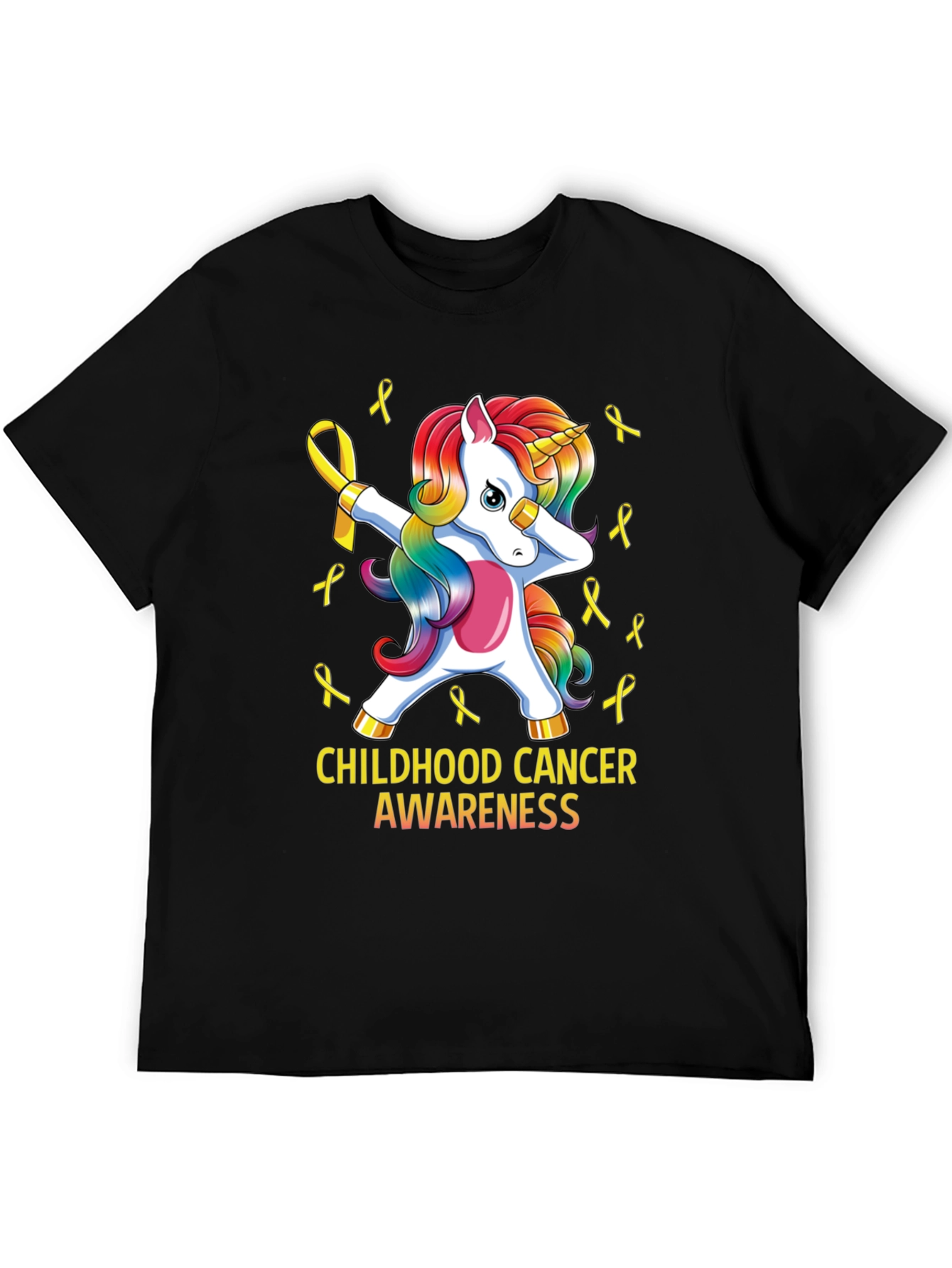 Childhood Cancer Awareness Unicorn Ribbon T-Shirt