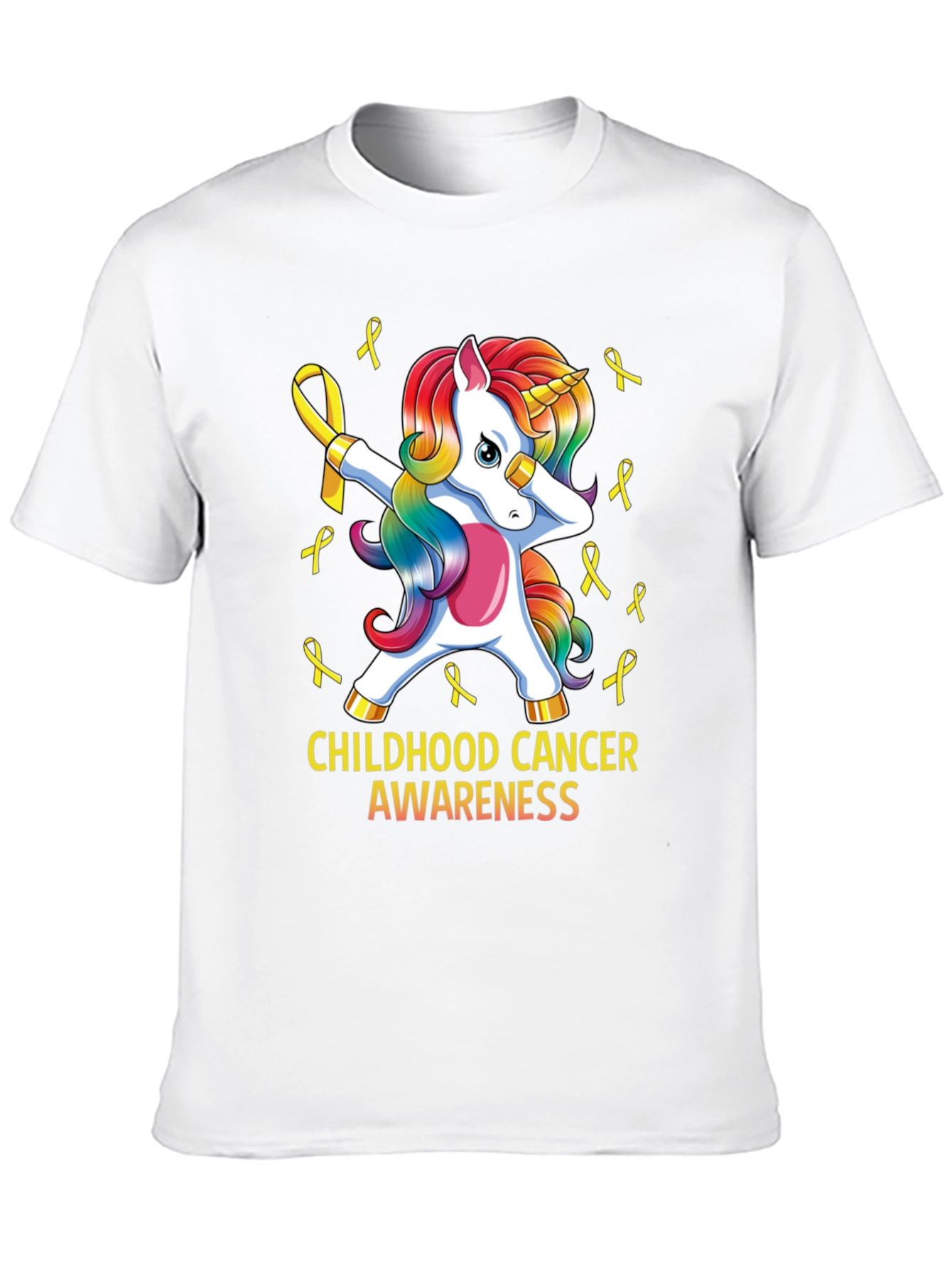 Childhood Cancer Awareness Unicorn Ribbon T-Shirt