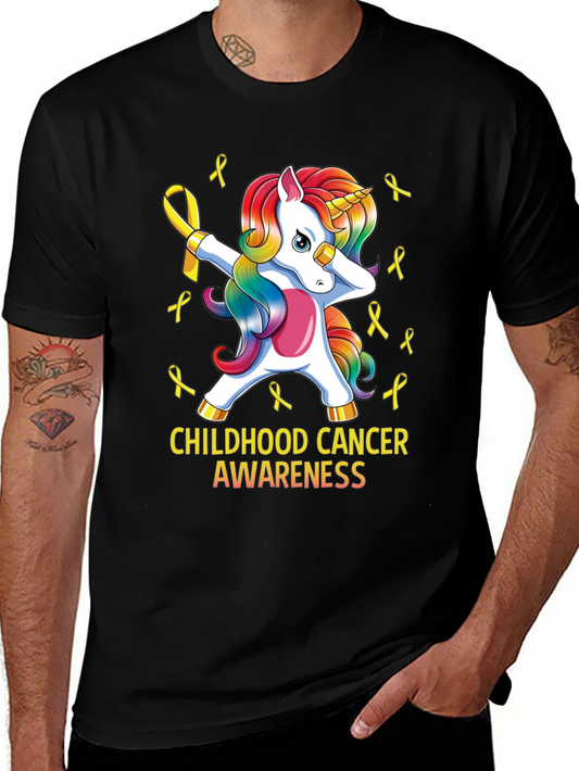 Childhood Cancer Awareness Unicorn Ribbon T-Shirt
