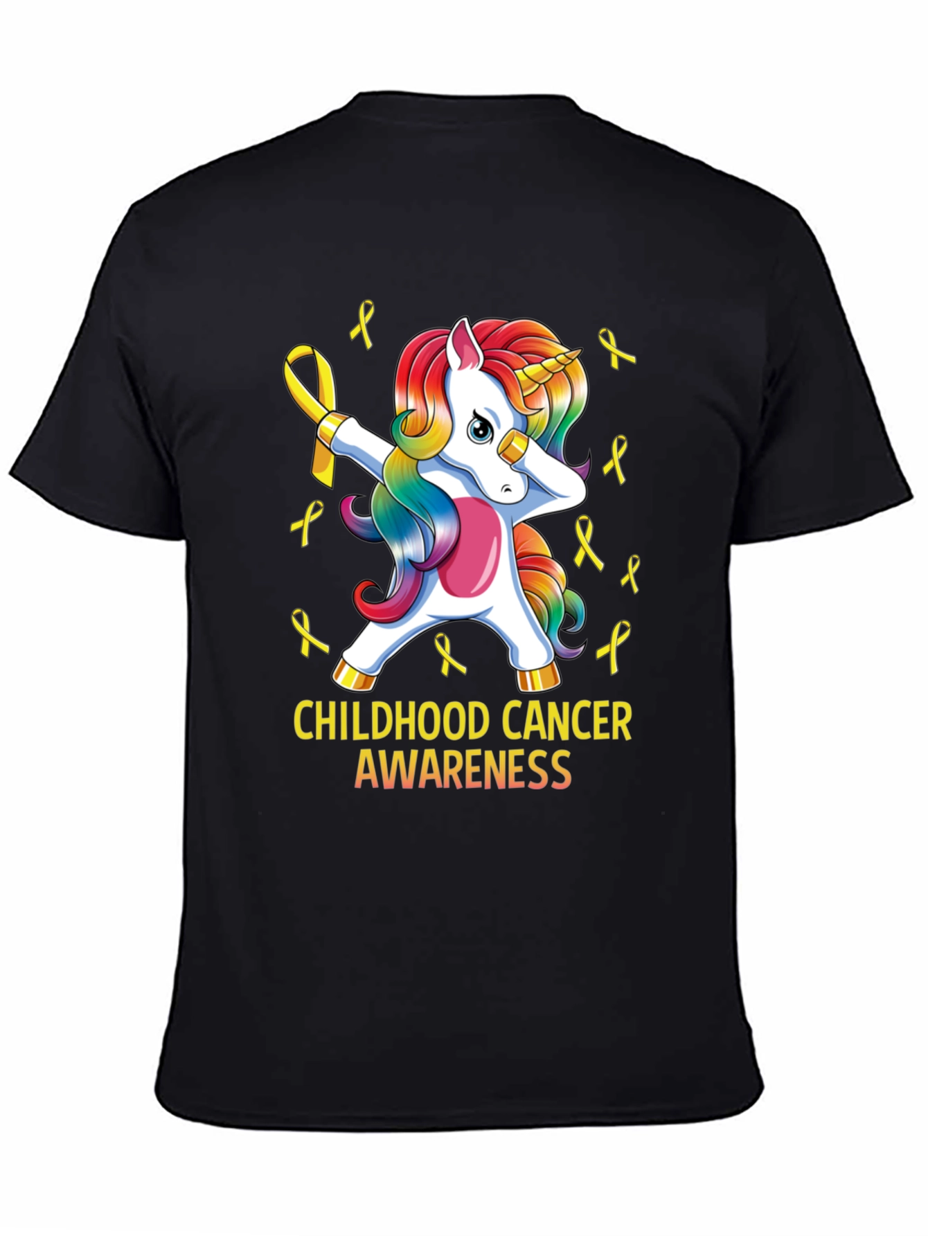 Childhood Cancer Awareness Unicorn Ribbon T-Shirt