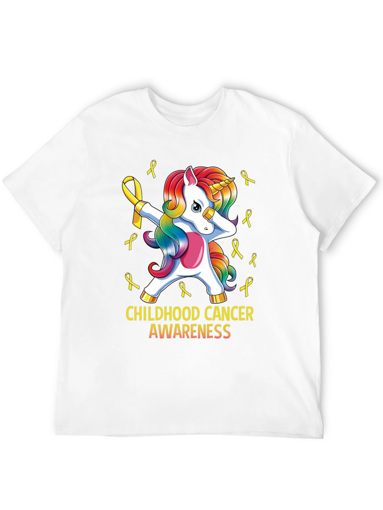 Childhood Cancer Awareness Unicorn Ribbon T-Shirt