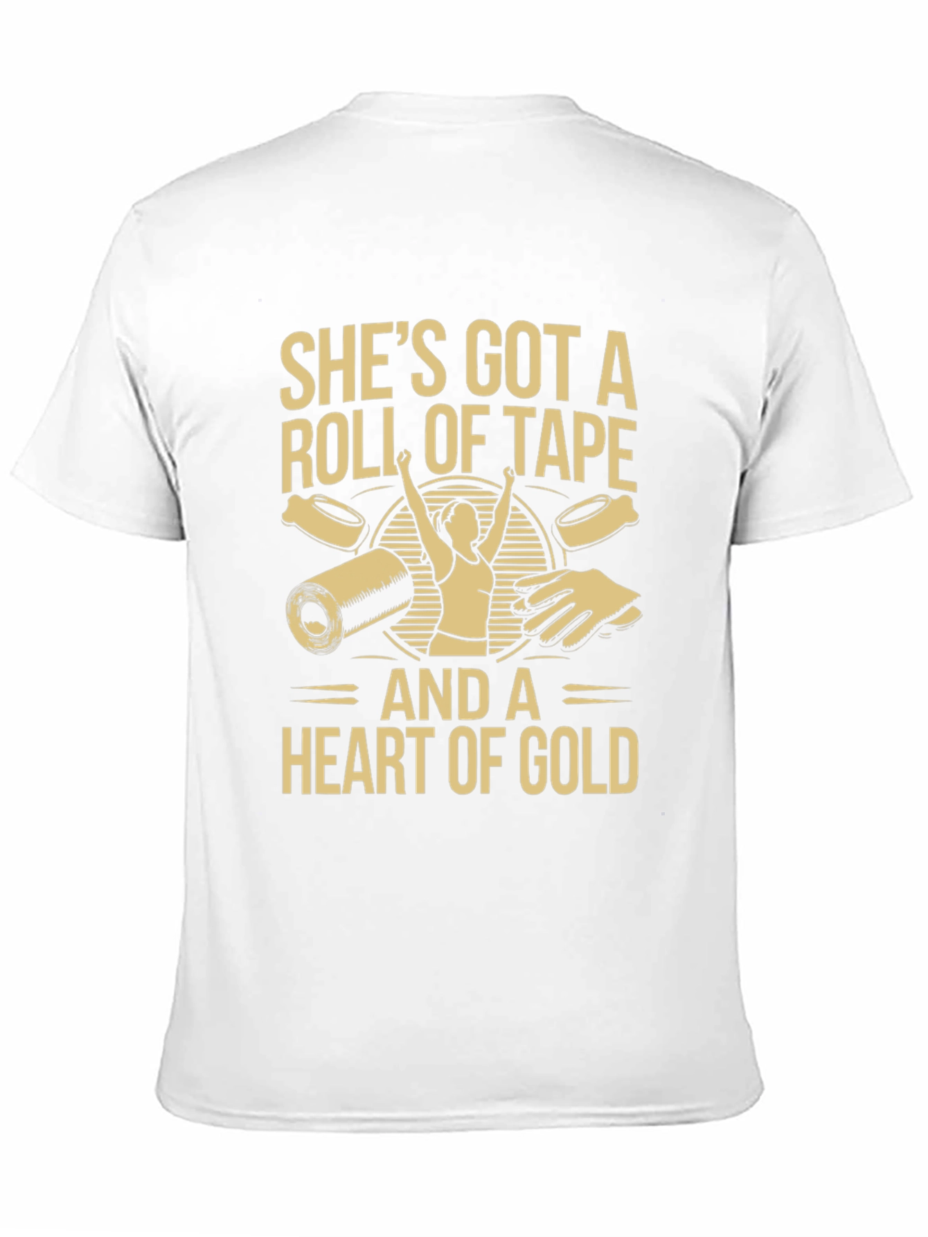 Roll of Tape and Heart of Gold Black T-Shirt