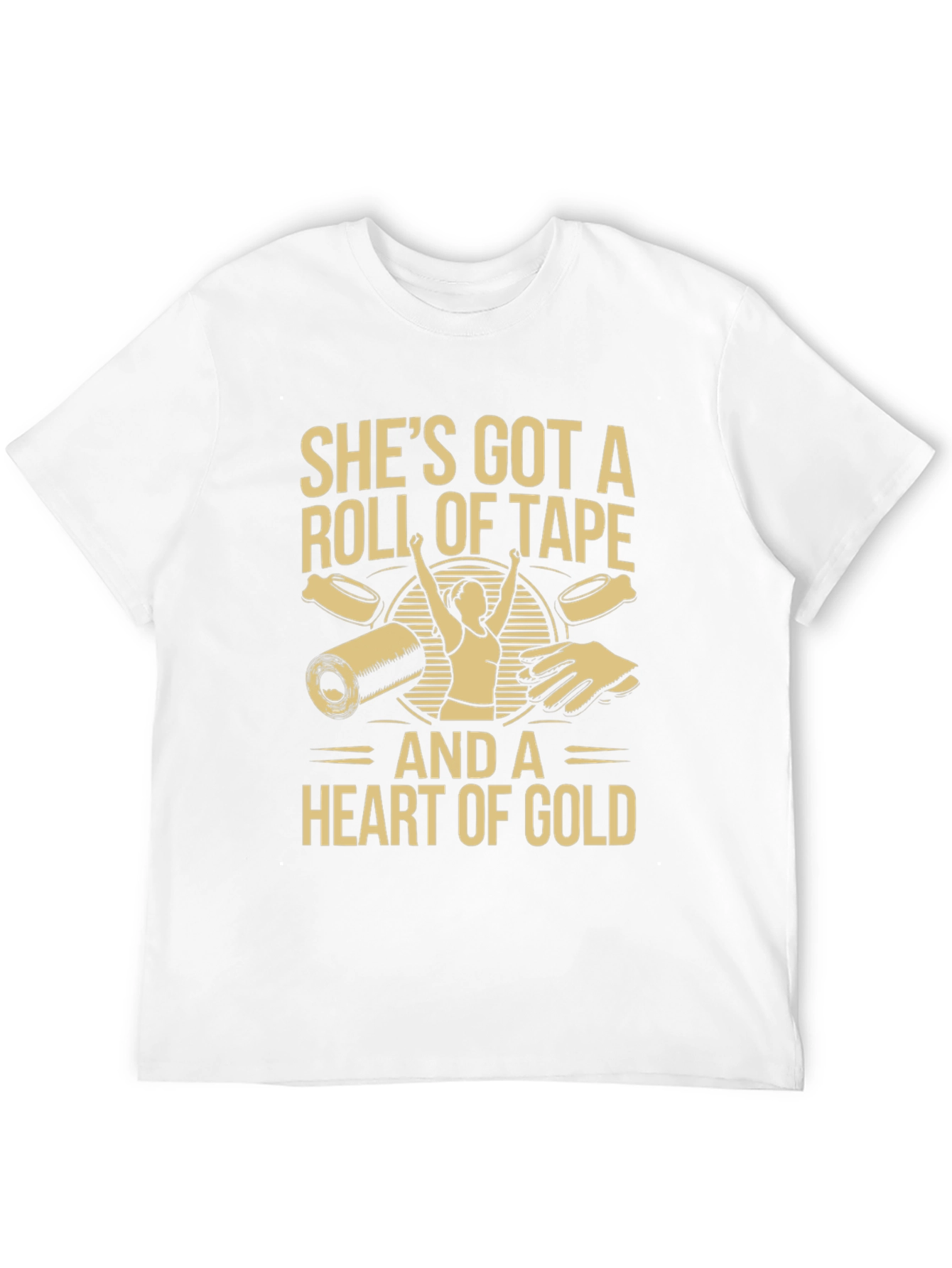 Roll of Tape and Heart of Gold Black T-Shirt