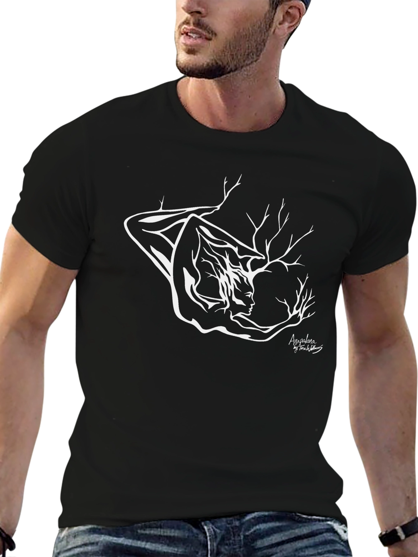 Arboreal Woman Tee - Black Graphic T-Shirt