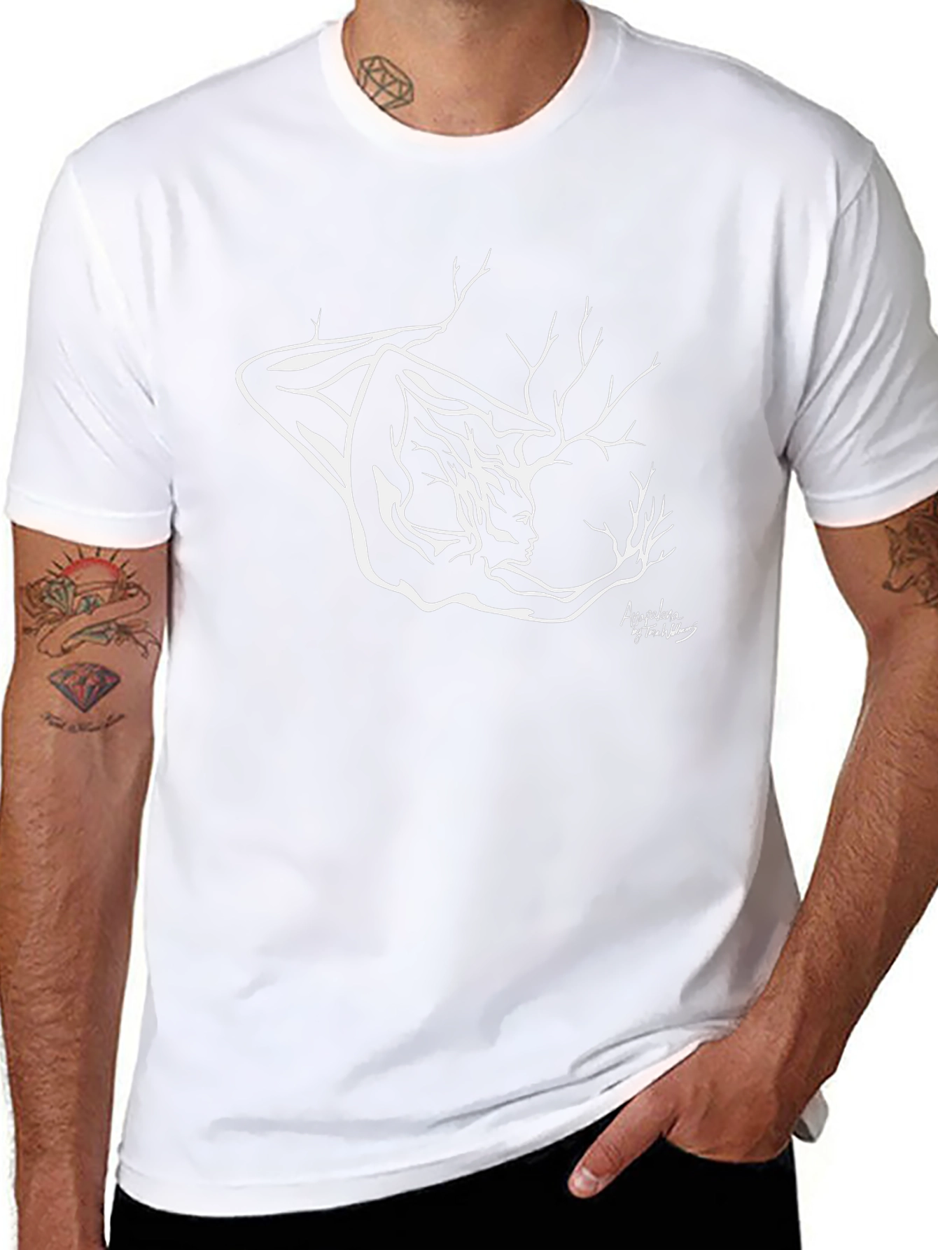 Arboreal Woman Tee - Black Graphic T-Shirt