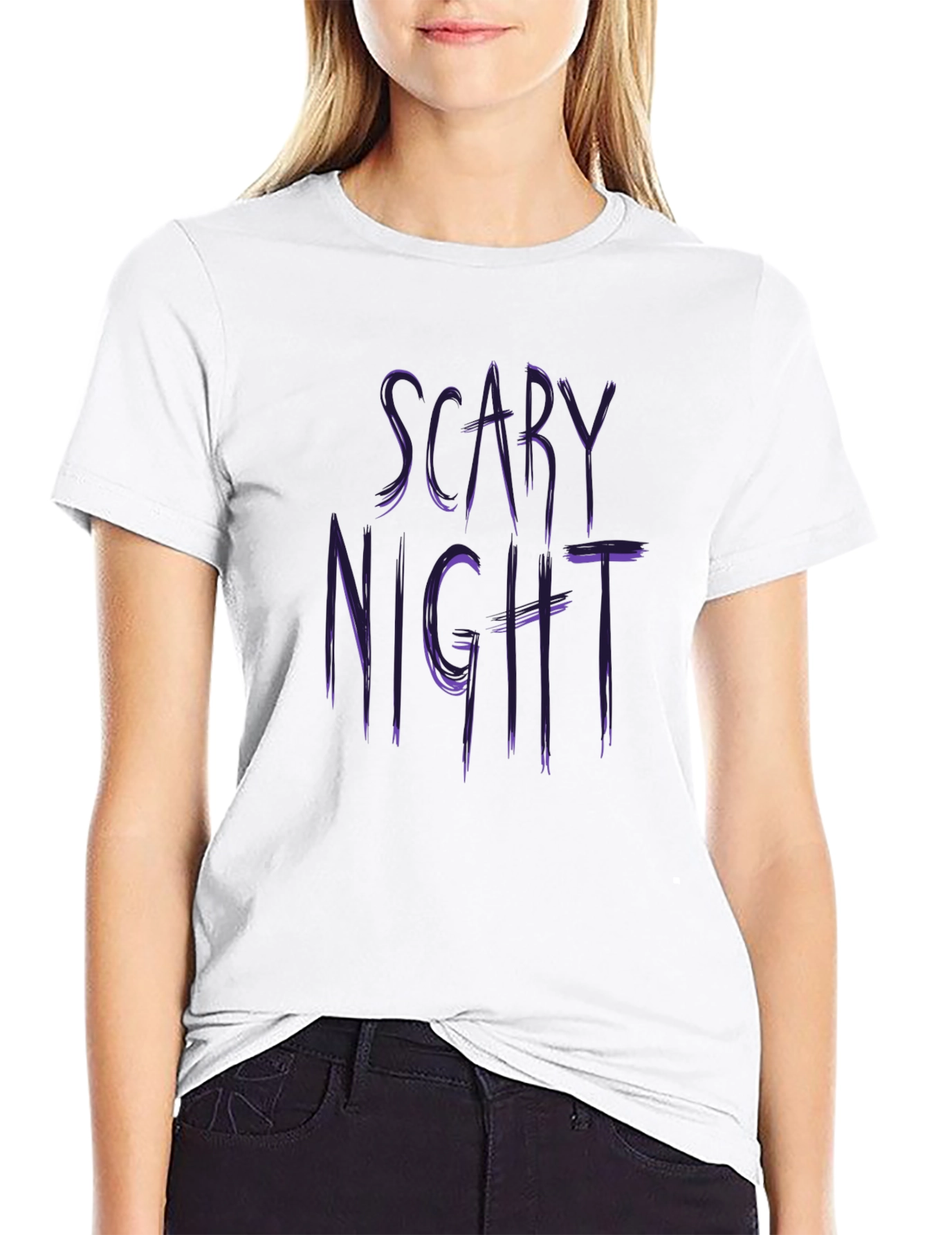 Scary Night Black Graphic Tee