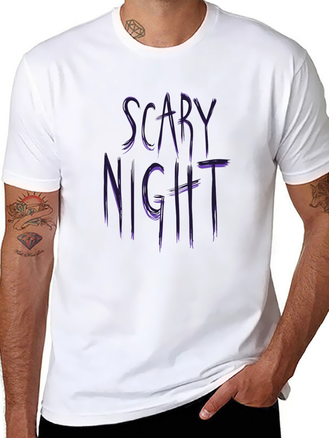Scary Night Black Graphic Tee