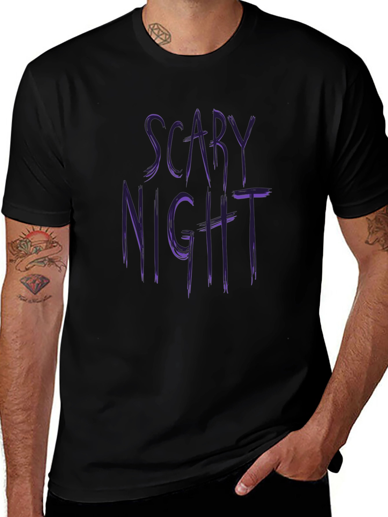 Scary Night Black Graphic Tee