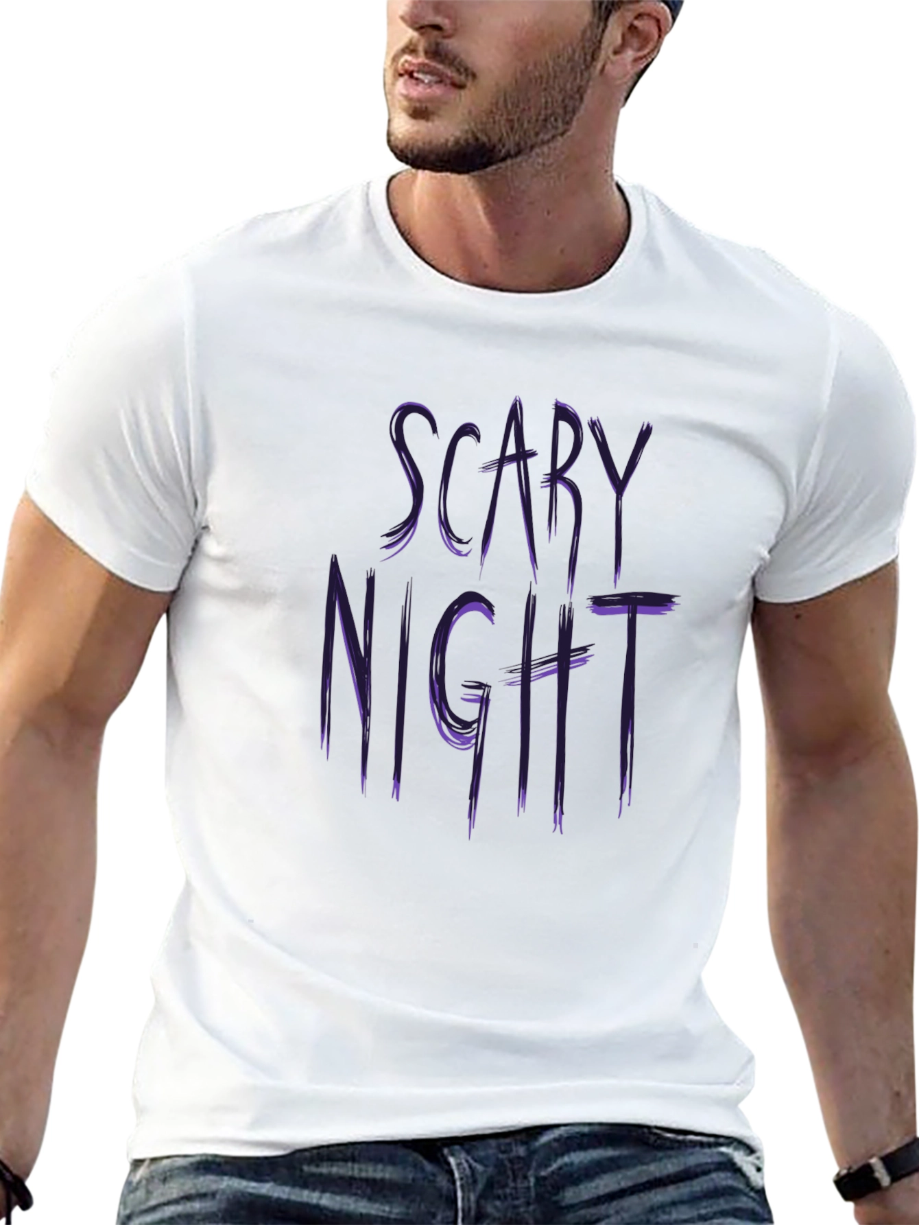 Scary Night Black Graphic Tee