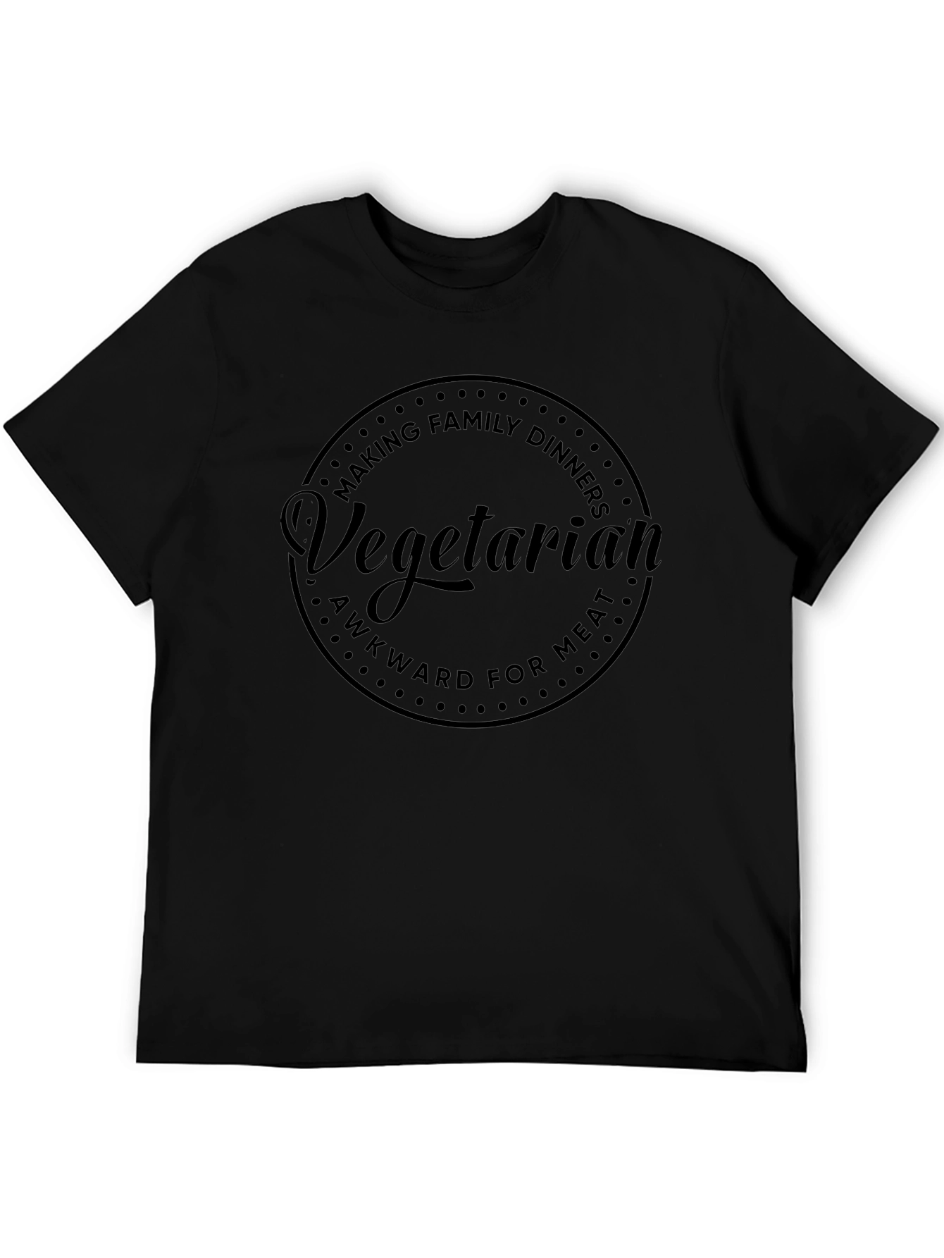 Vegetarian Awkward For Meat Black Graphic Tee
