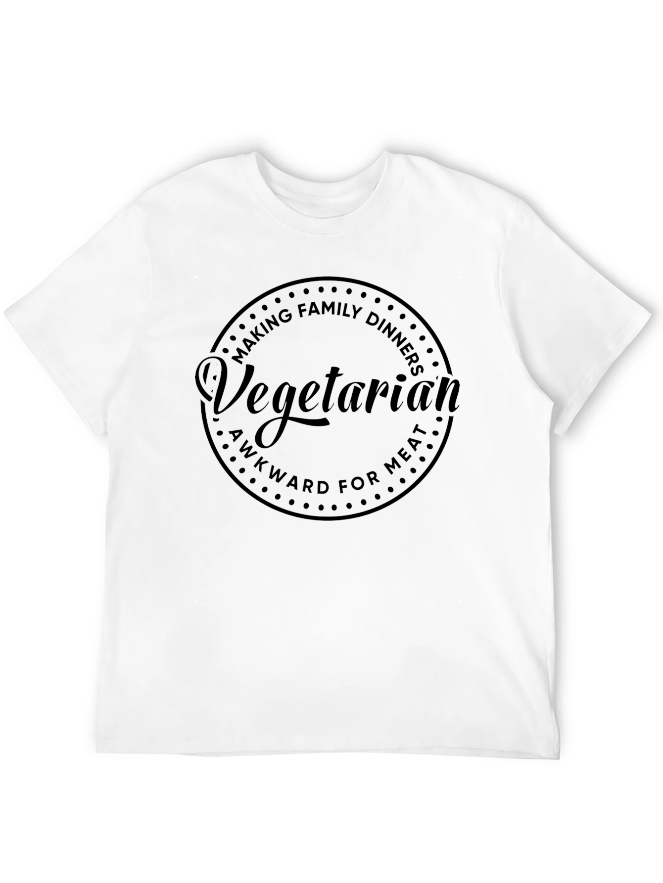 Vegetarian Awkward For Meat Black Graphic Tee