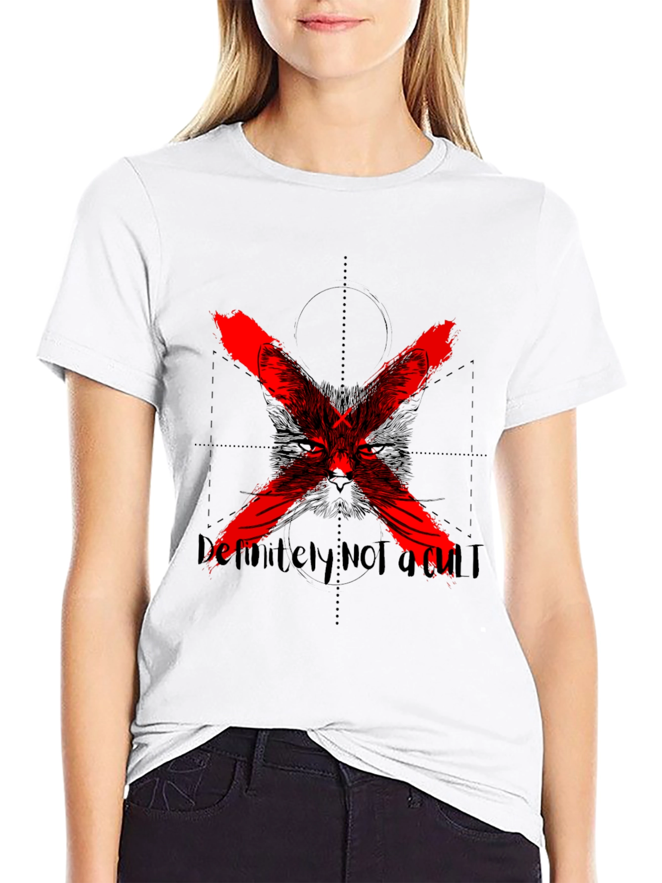 Definitely Not a Cult Black Graphic Tee