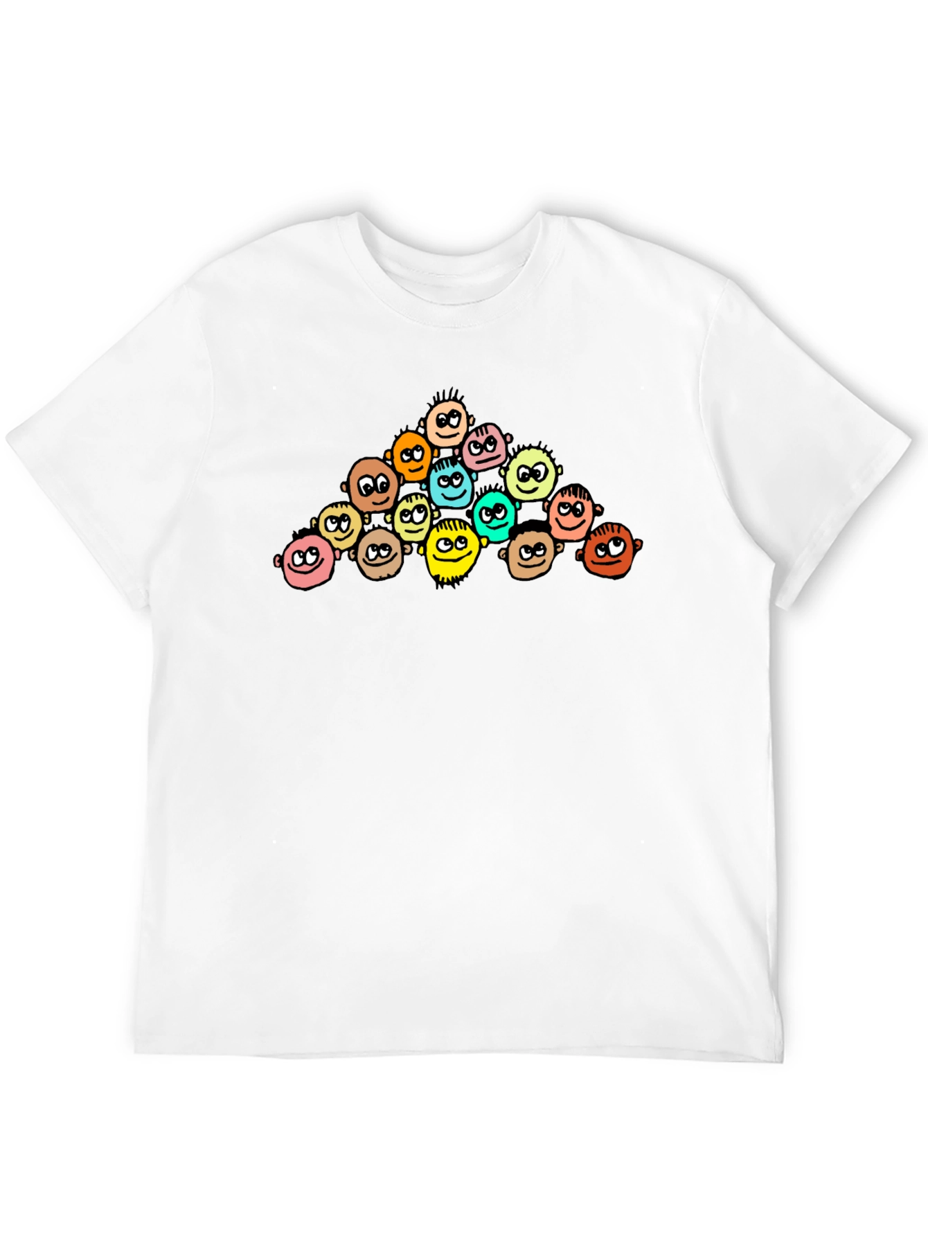 Cartoon Crowd Black T-Shirt