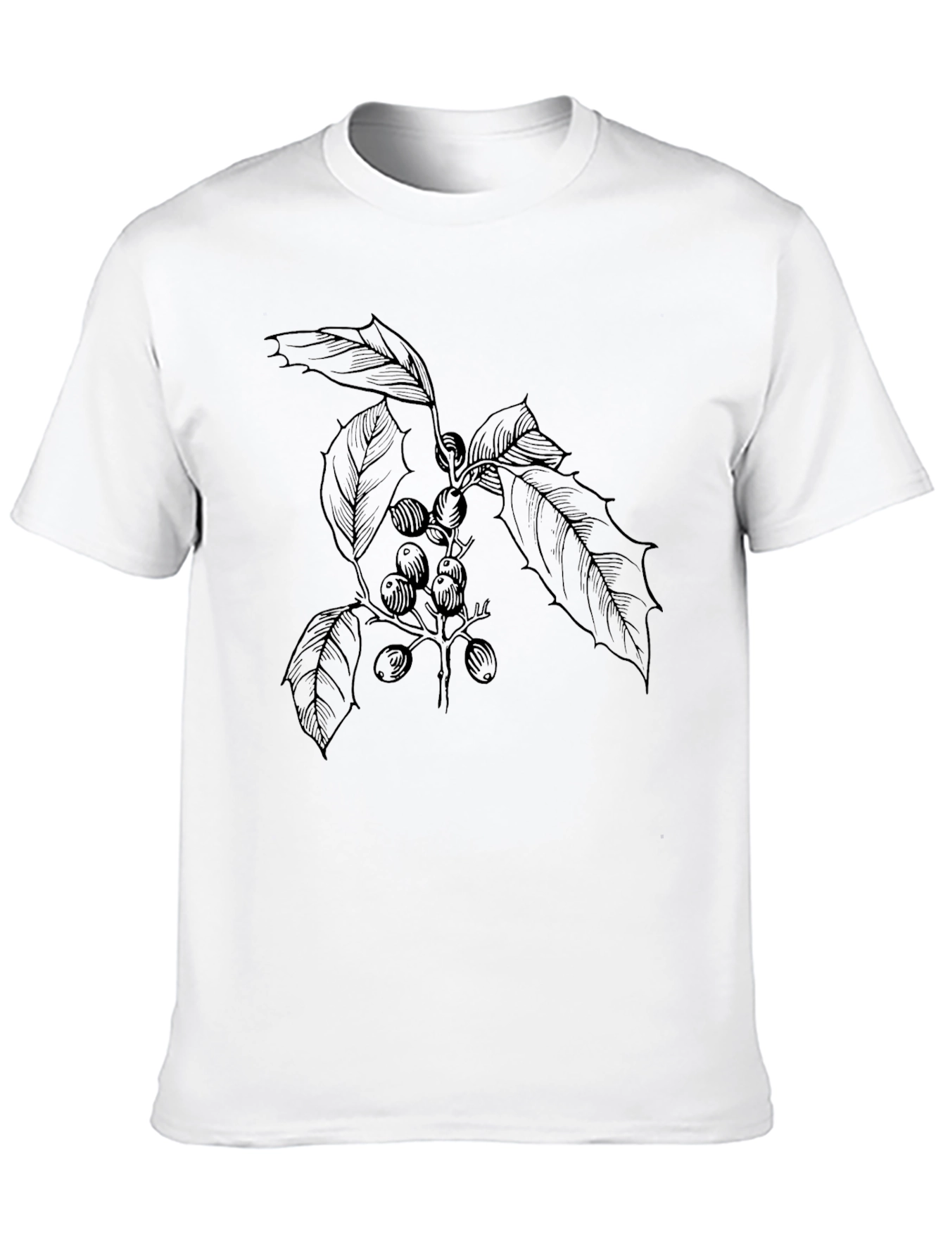 Botanical Print Black T-Shirt