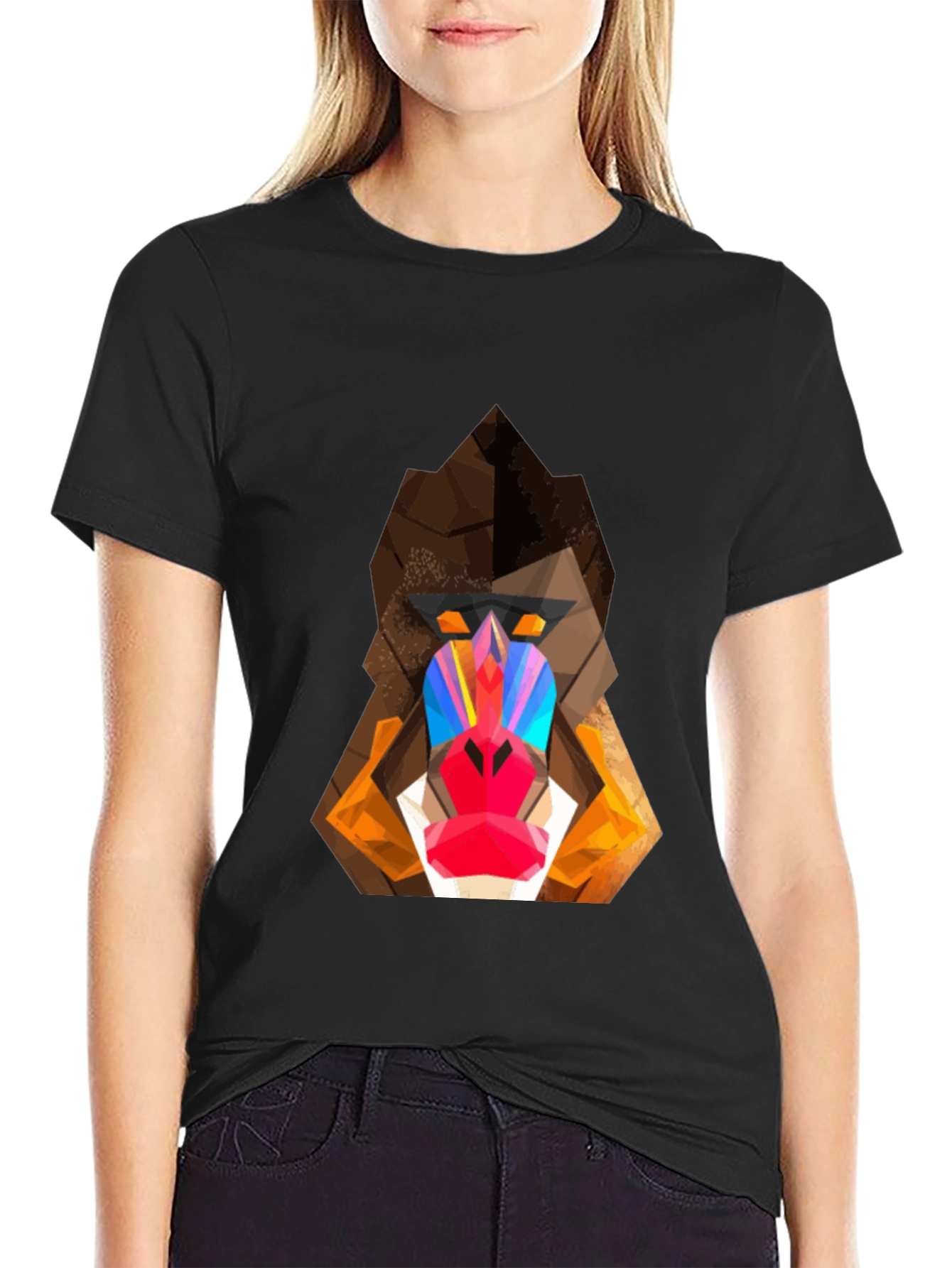 Geometric Mandrill Graphic Tee - Bold & Unique