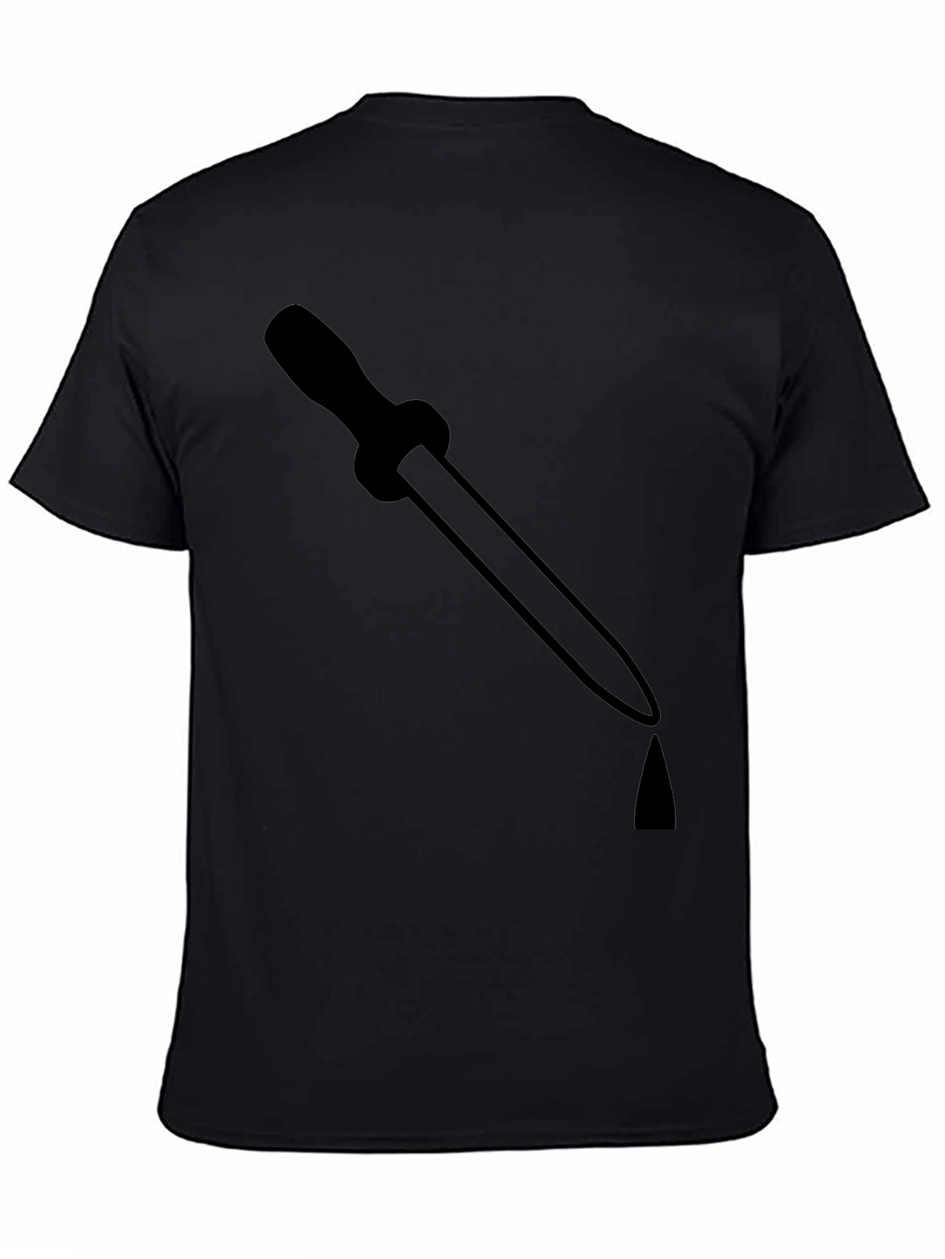 Mens Black T-Shirt with Pipette Graphic