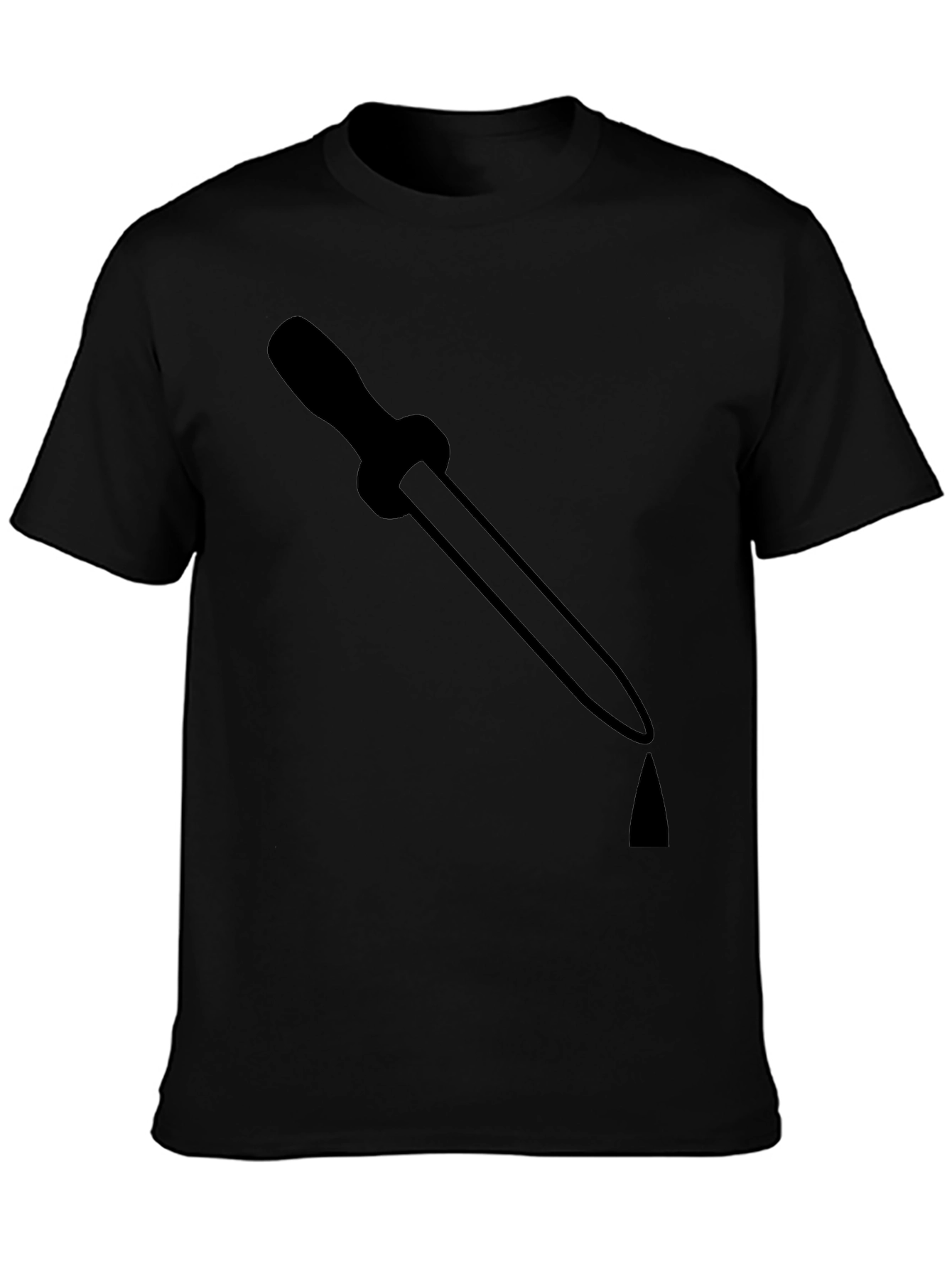Mens Black T-Shirt with Pipette Graphic