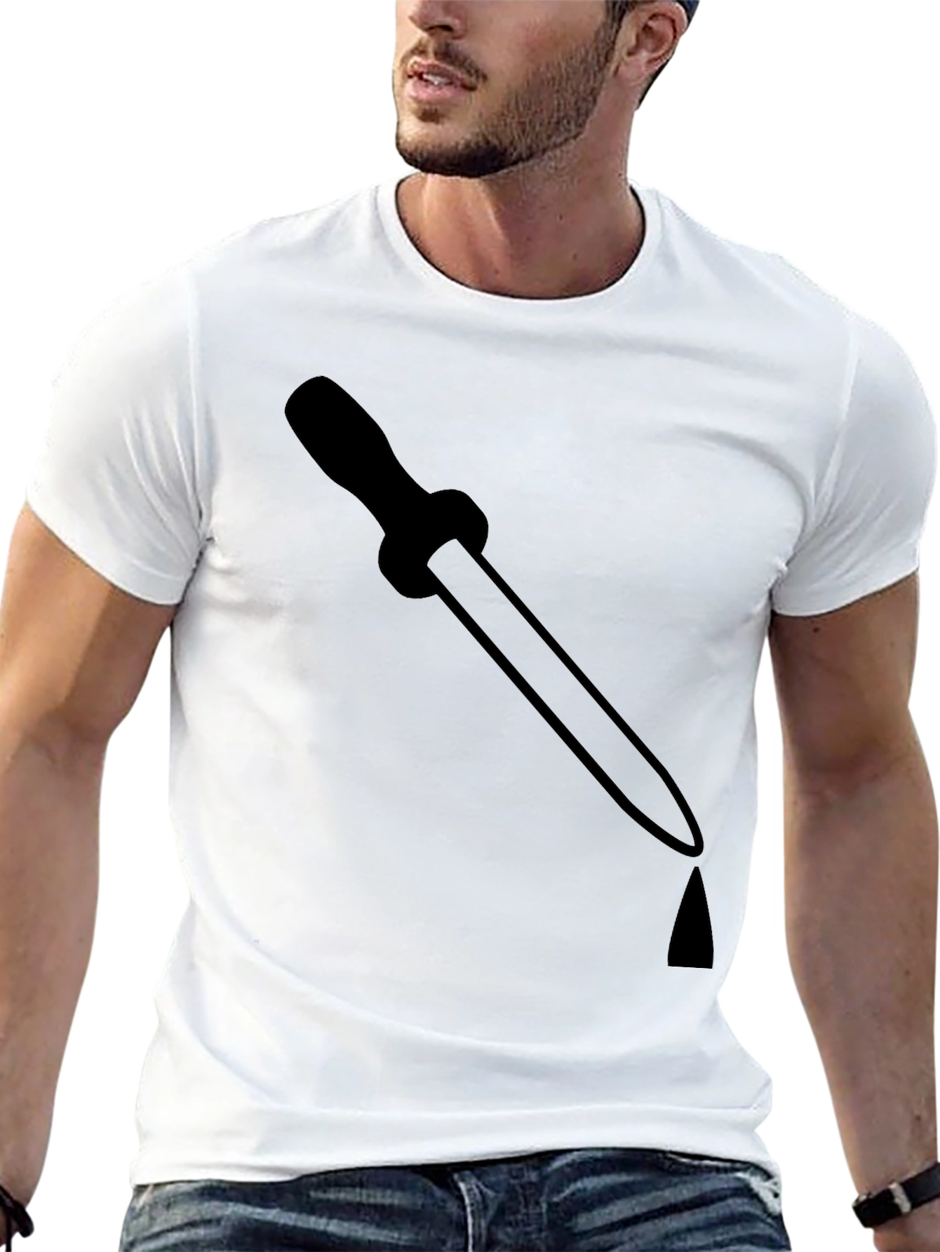 Mens Black T-Shirt with Pipette Graphic